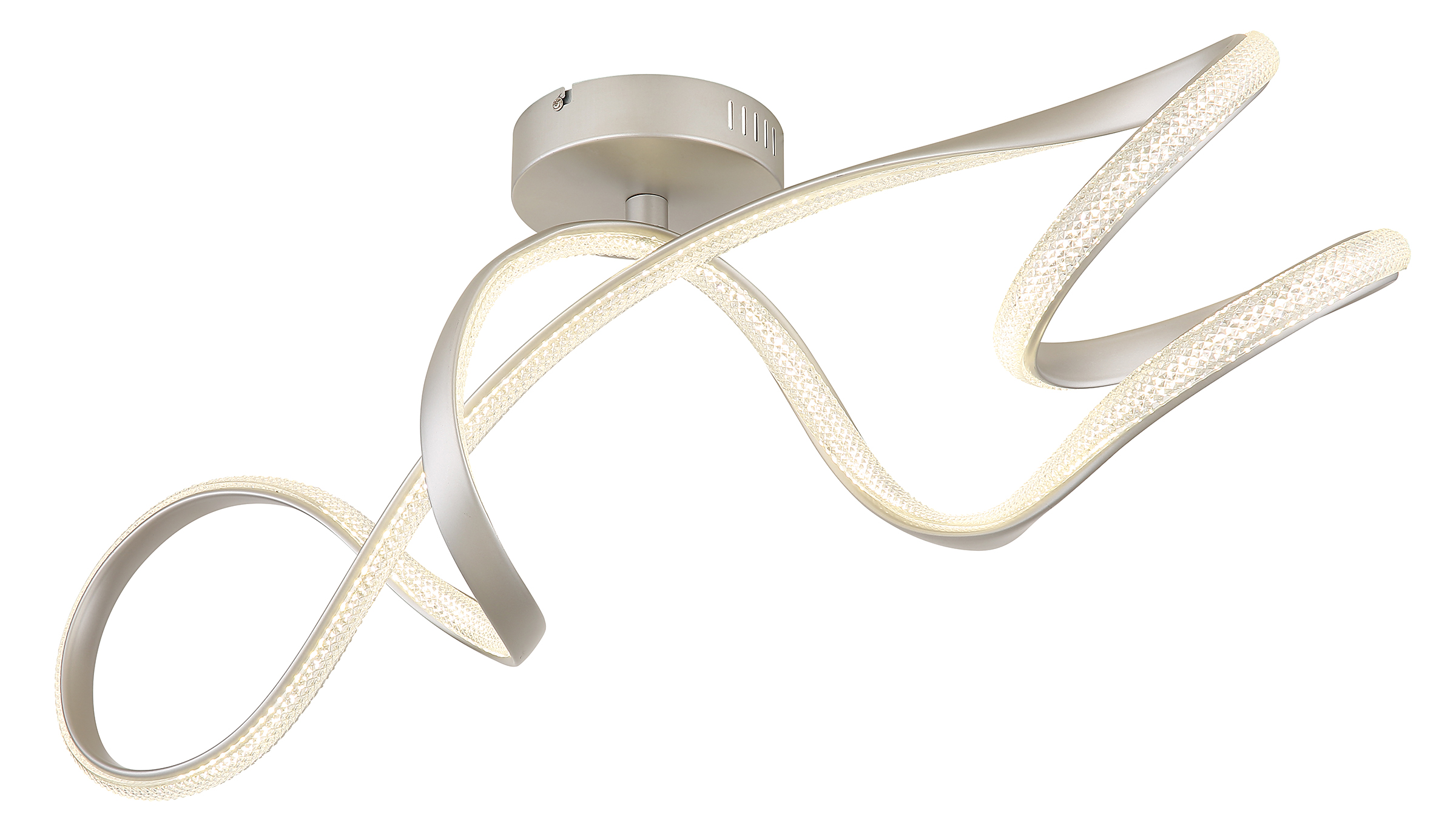 LED-Deckenleuchte Swirl Eisen / Acrylglas 1-flammig Silber
