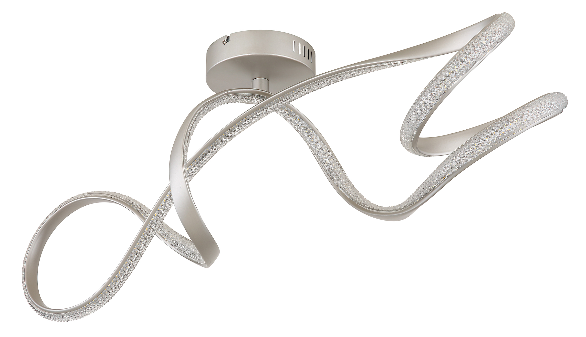 LED-Deckenleuchte Swirl Eisen / Acrylglas 1-flammig Silber