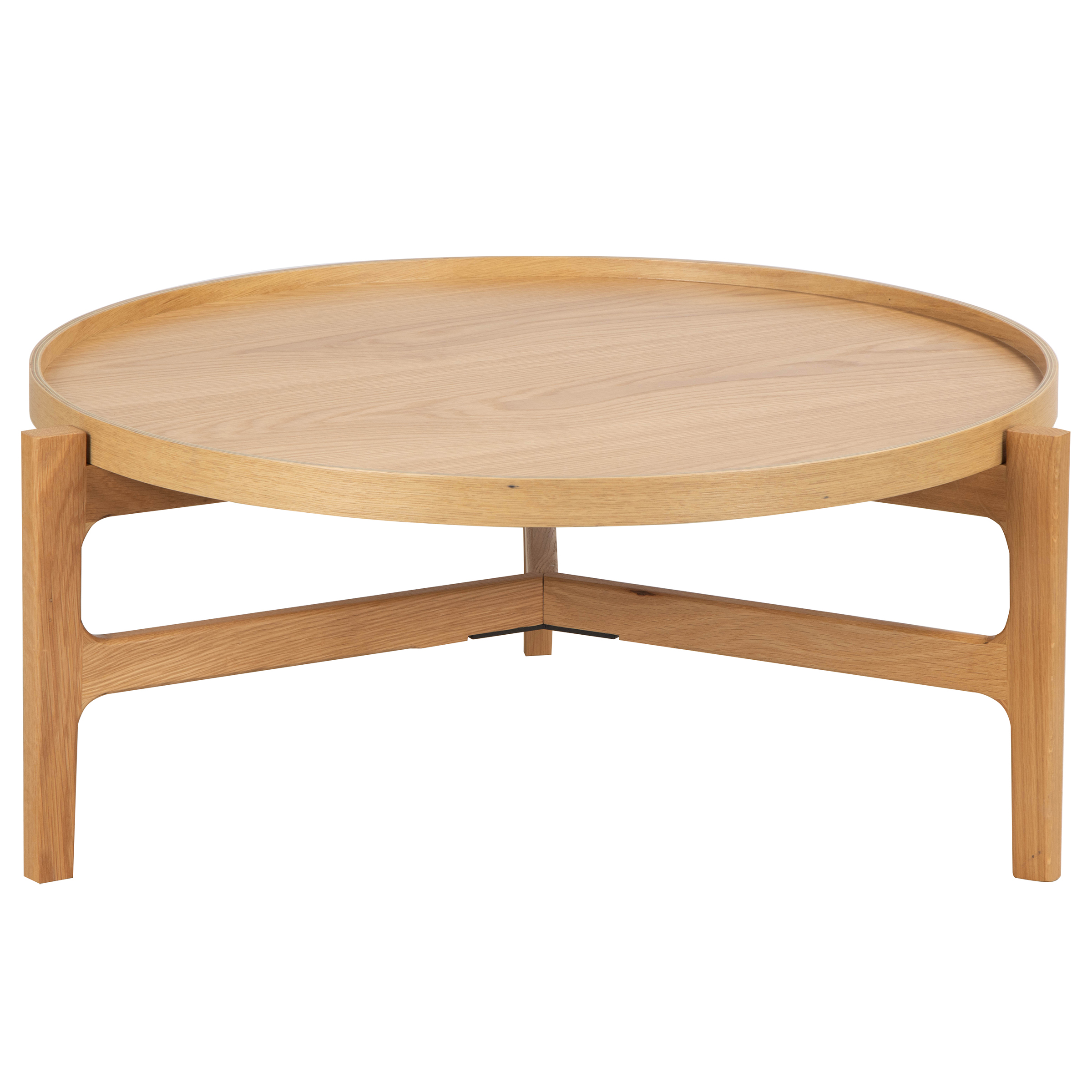 Couchtisch Klawock Echtholzfurnier Eiche Durchmesser: 74 cm