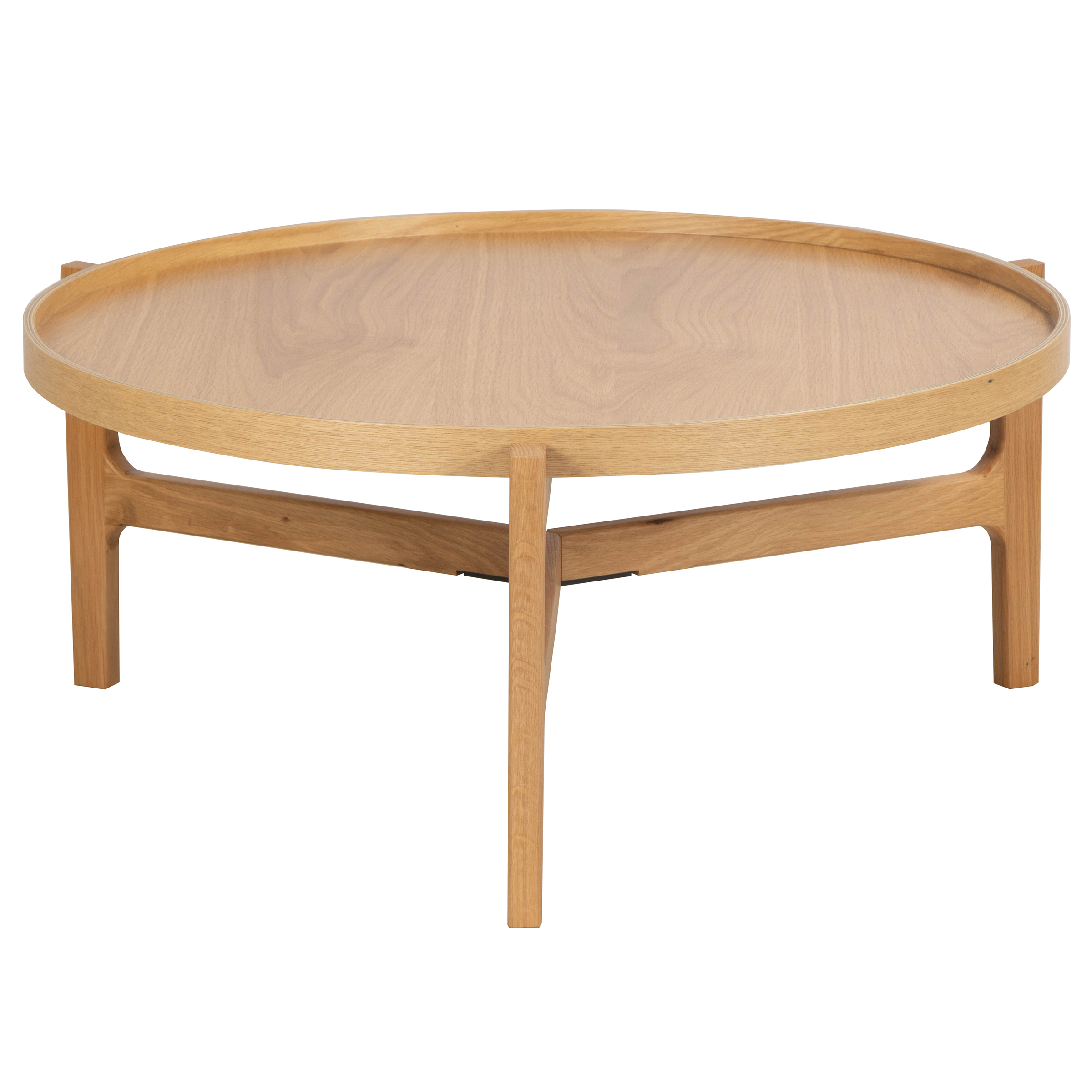 Couchtisch Klawock Echtholzfurnier Eiche Durchmesser: 74 cm