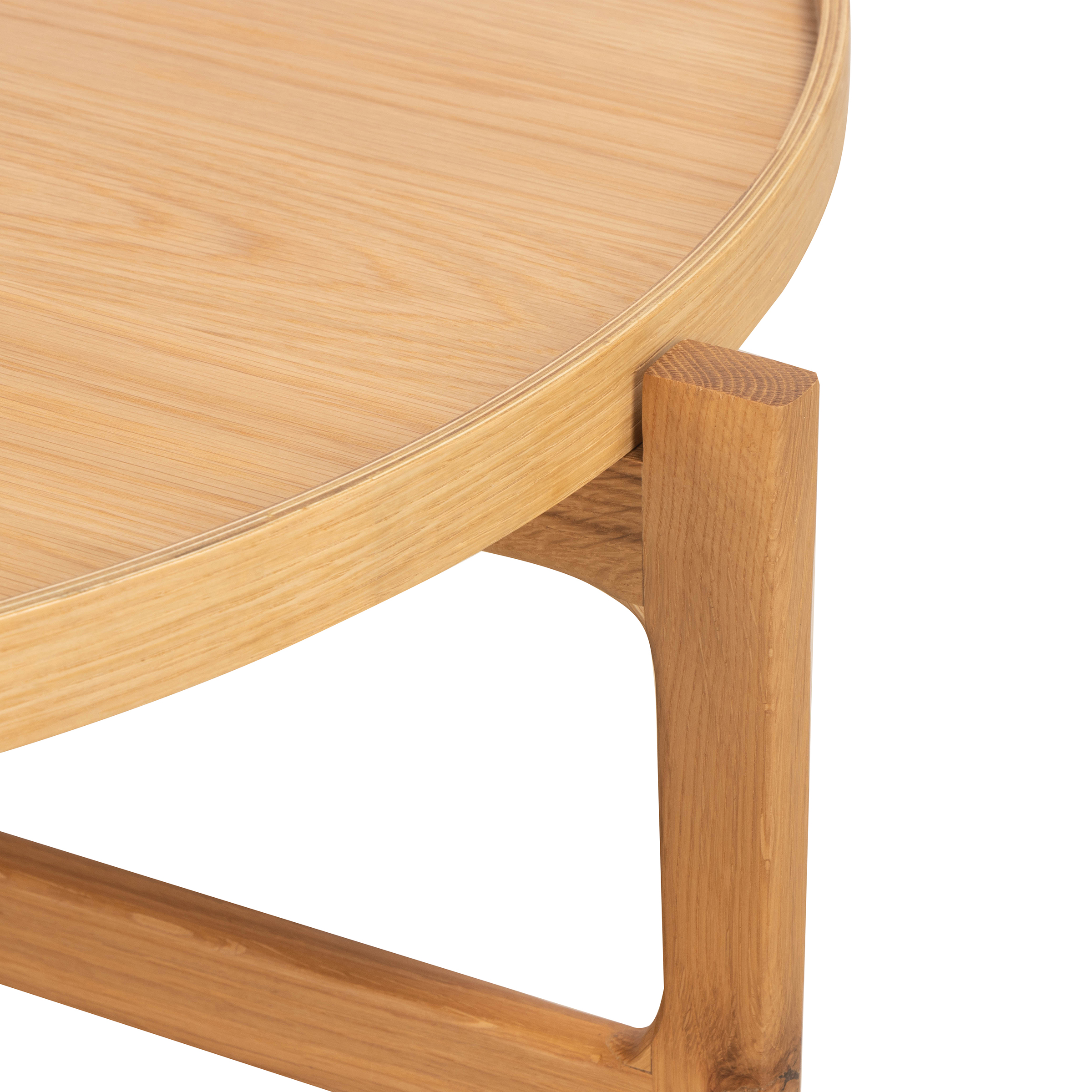 Couchtisch Klawock Echtholzfurnier Eiche Durchmesser: 74 cm