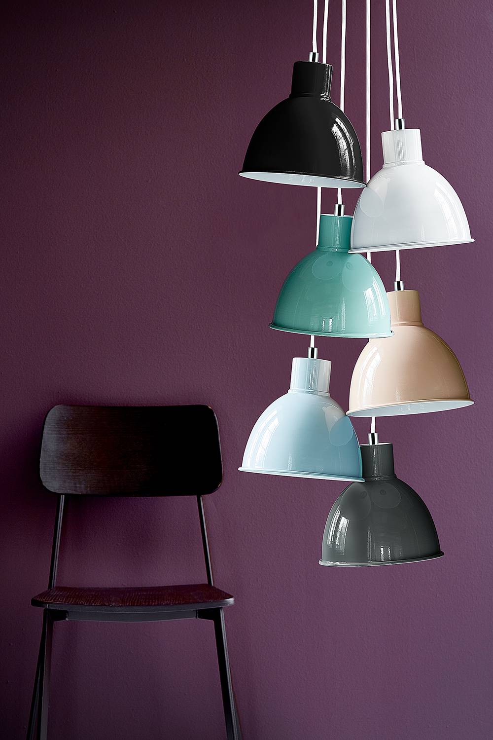 Pendelleuchte Pop Aluminium 1-flammig Schwarz