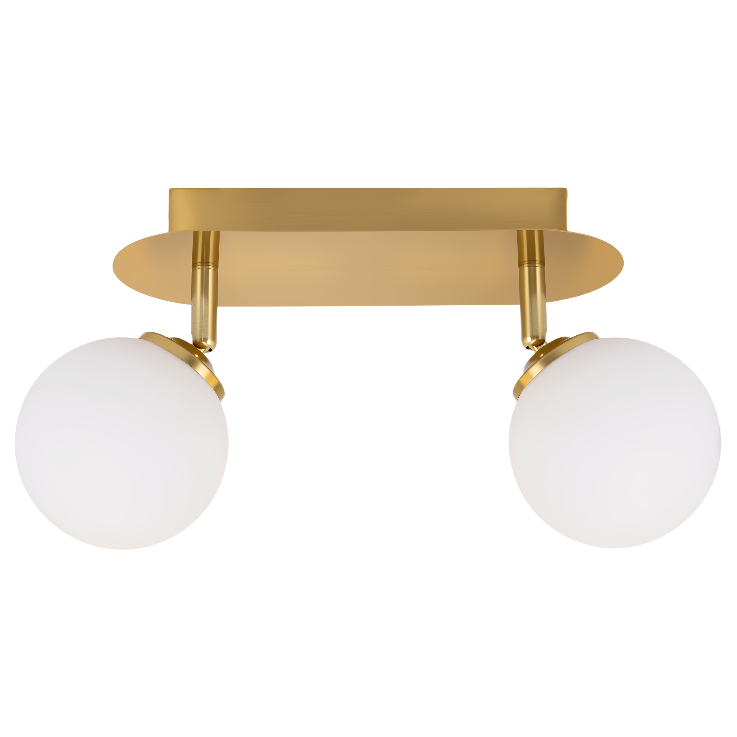 Wandleuchte Bosken Gusseisen / Milchglas Messing