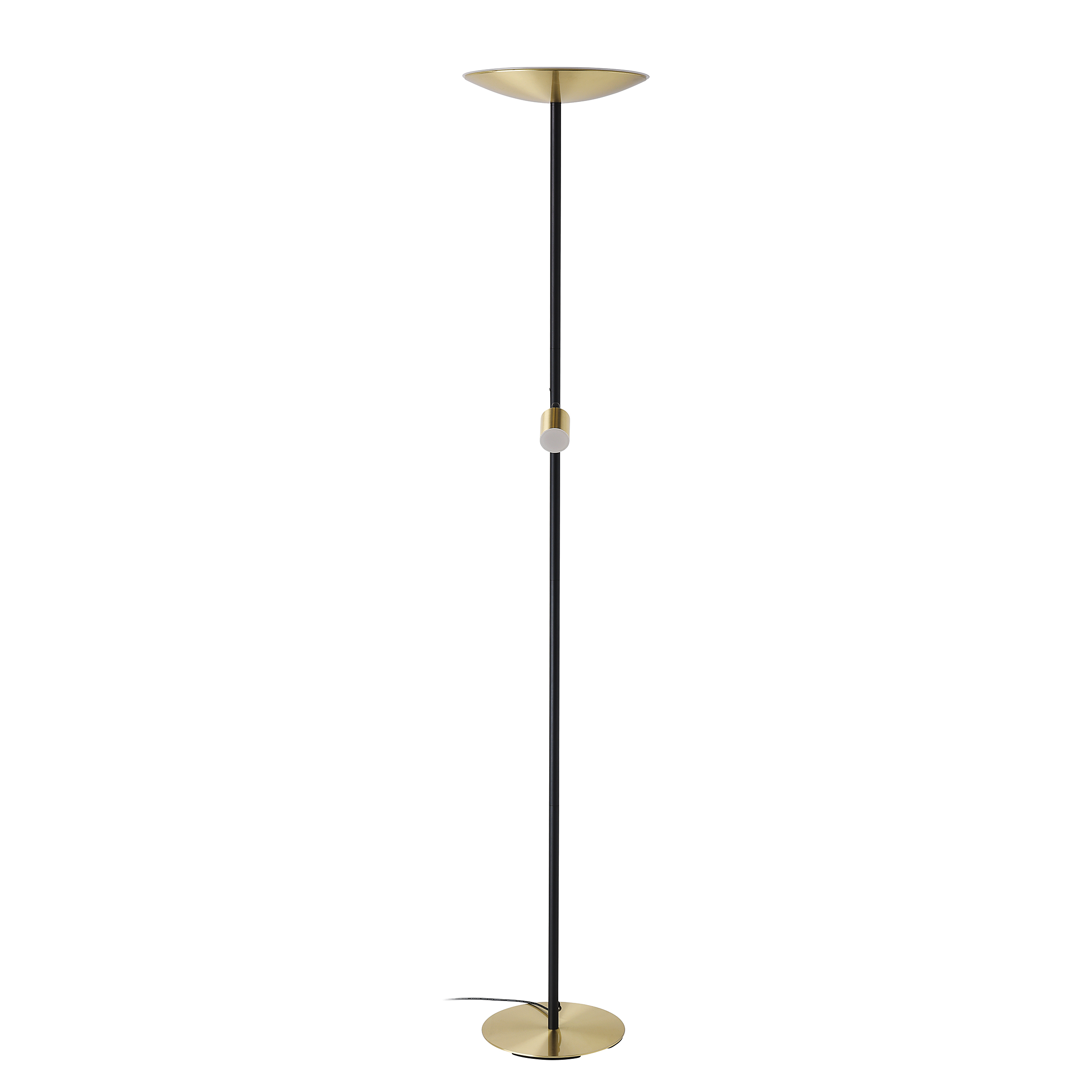 LED-Stehleuchte Conivarino Stahl 2-flammig Schwarz / Messing