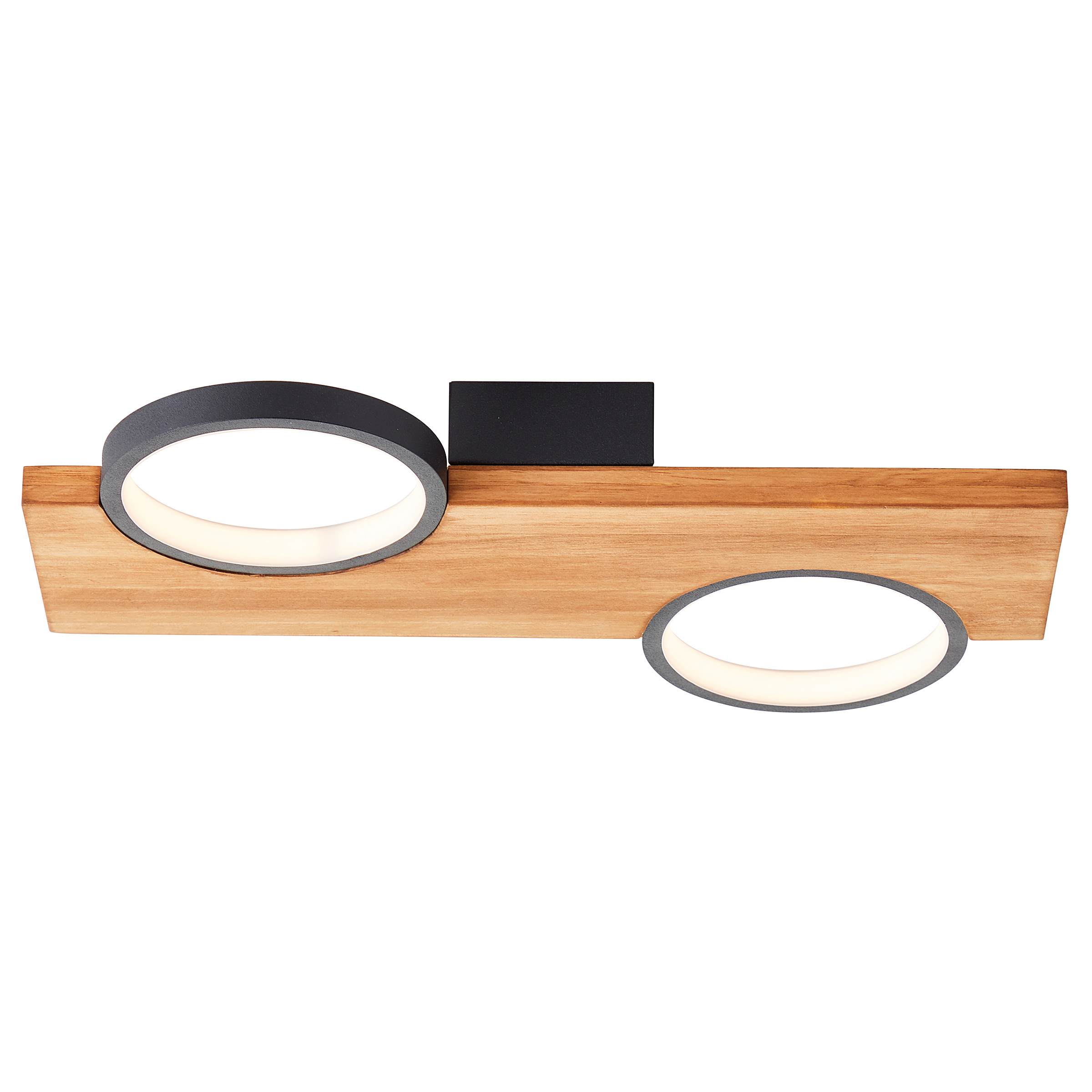 Deckenleuchte Cheesy Eisen / Kiefer Schwarz Flammenanzahl: 2