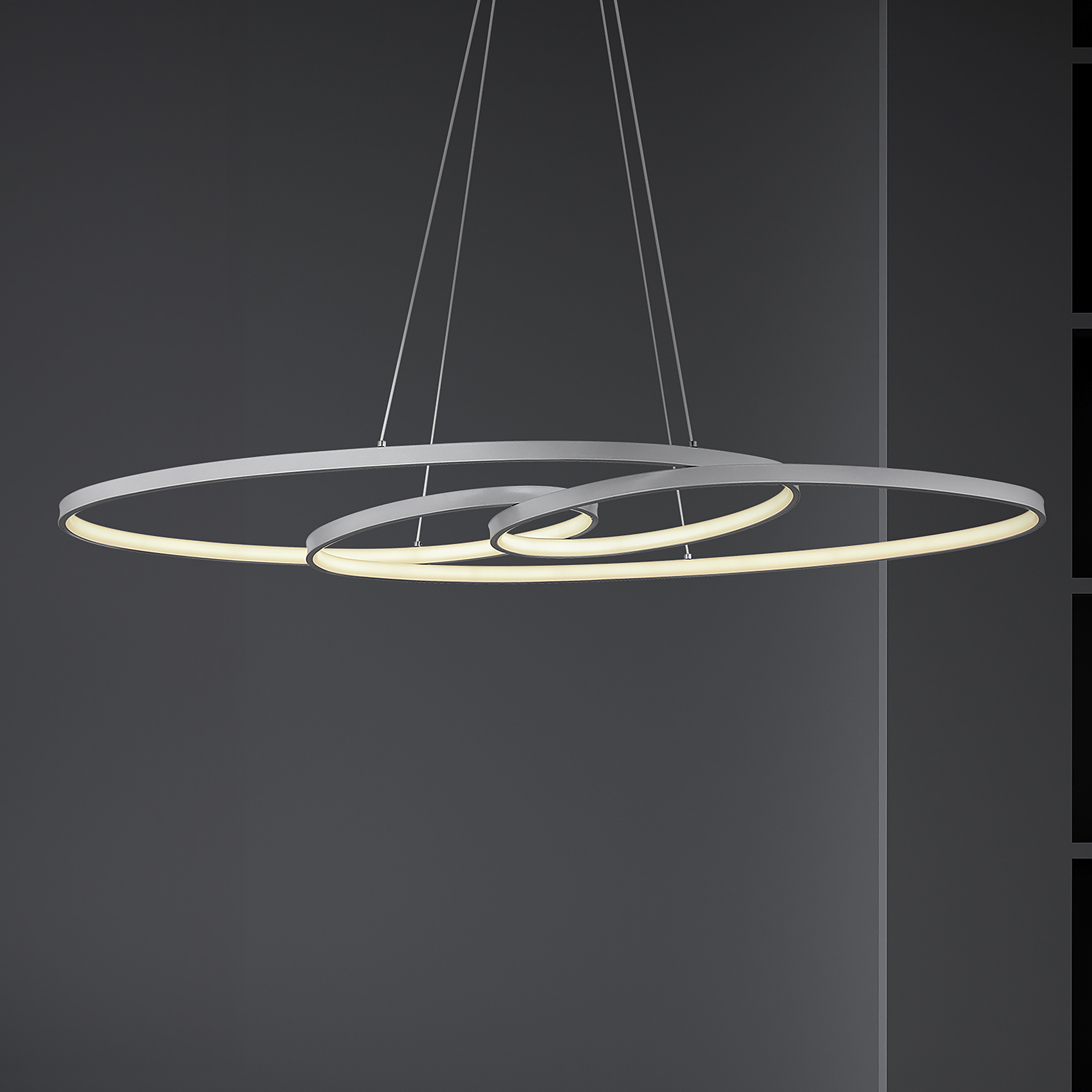 LED-Pendelleuchte Spira Acrylglas / Eisen 1-flammig Silber
