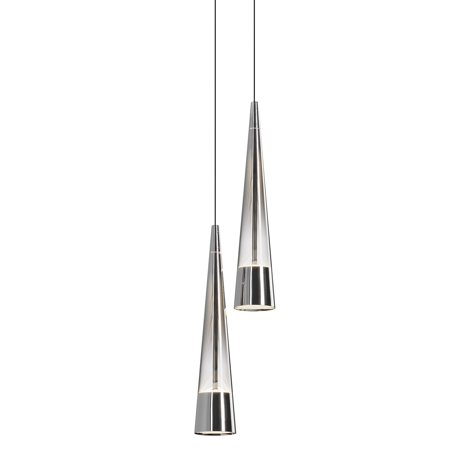 LED-Wandleuchte Sintesi Rauchglas / Metall 2-flammig