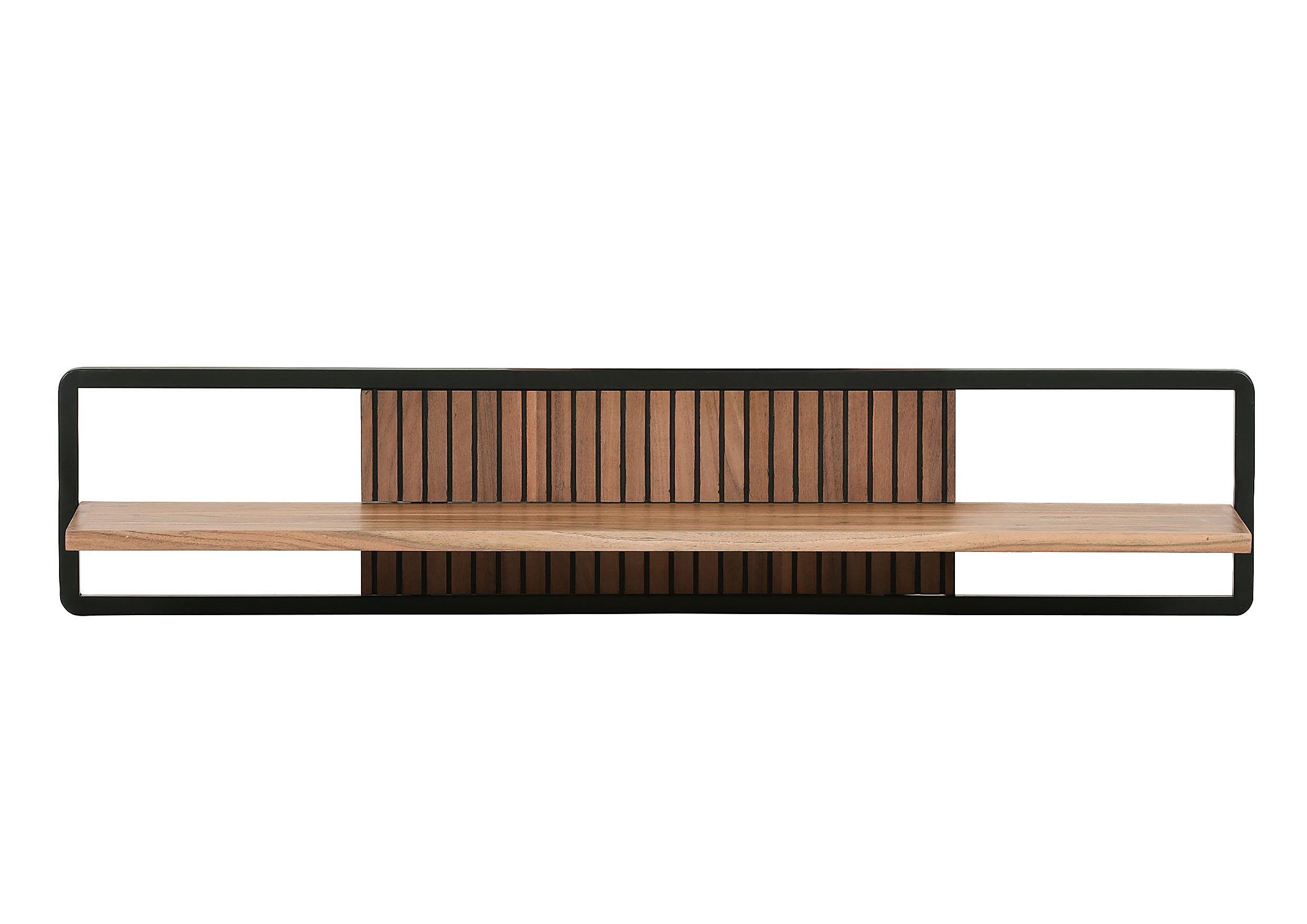Wandboard Karoma Akazie teilmassiv / Metall Braun / Schwarz