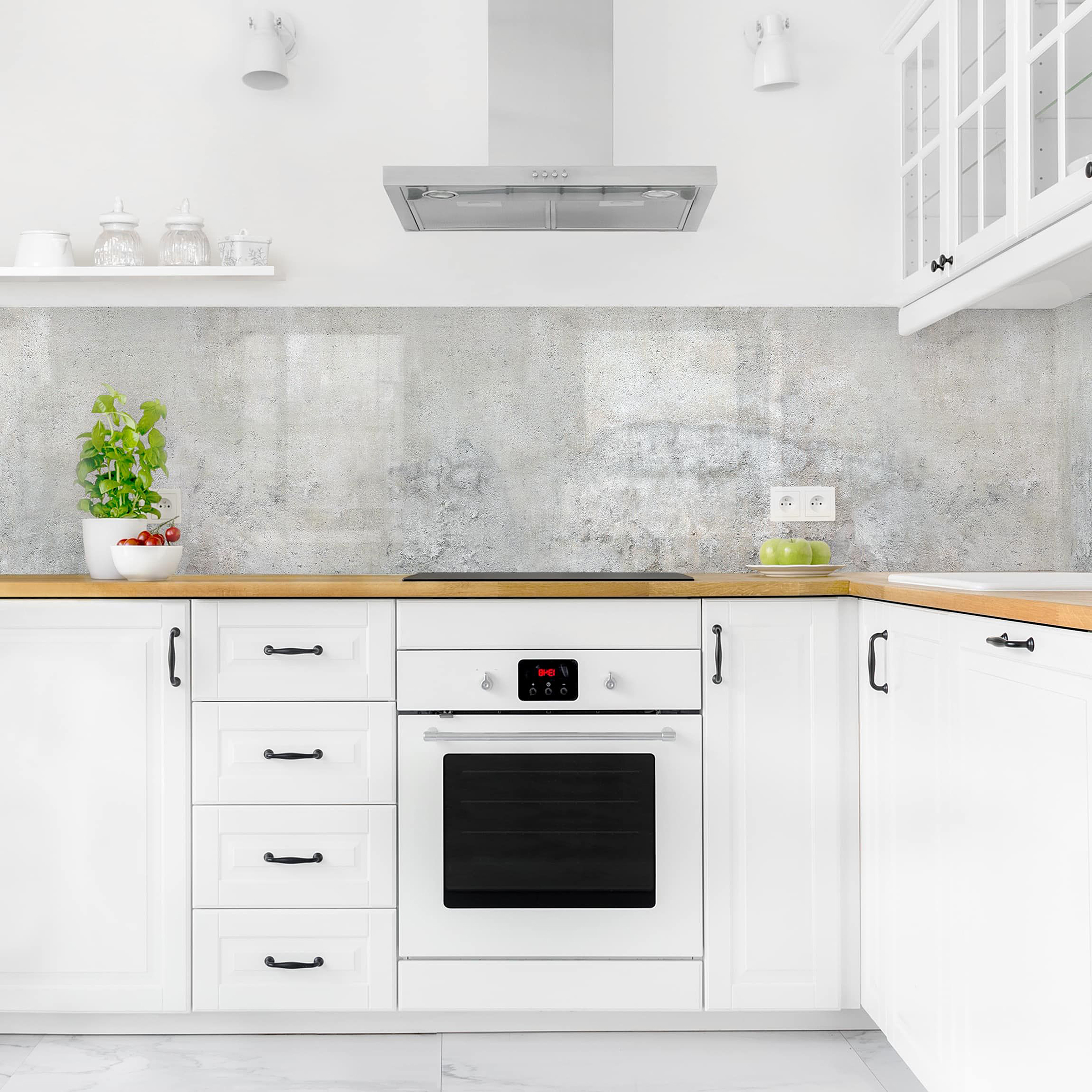 Bilderwelten Küchenrückwand Shabby Beton Grau