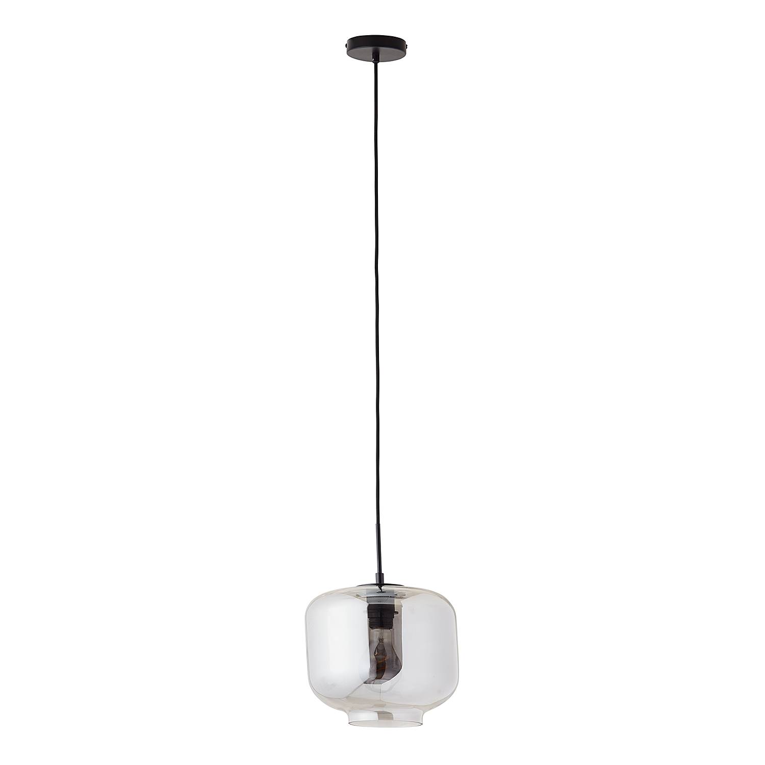 Pendelleuchte Kleon II Rauchglas / Eisen 1-flammig