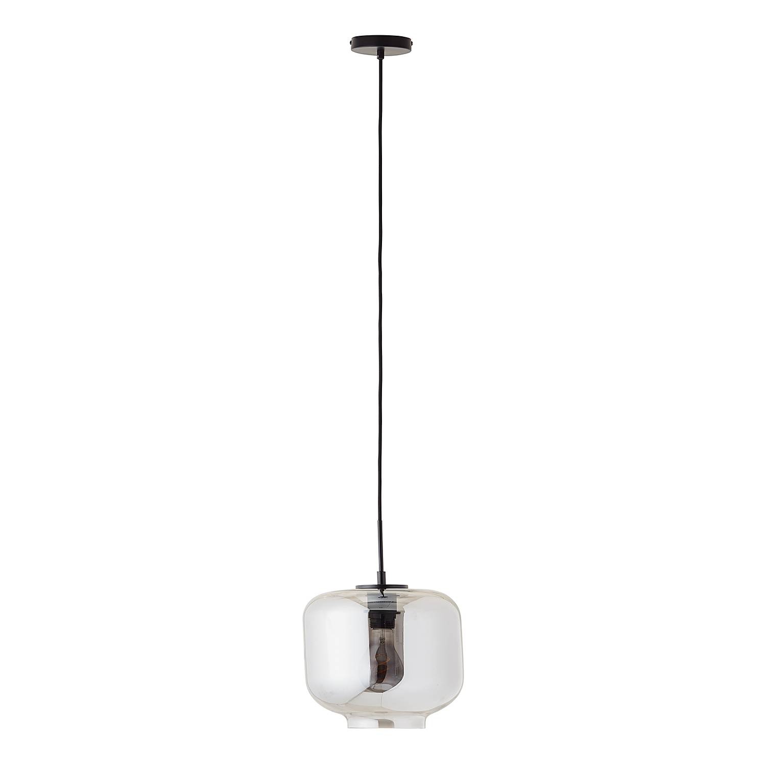 Pendelleuchte Kleon II Rauchglas / Eisen 1-flammig