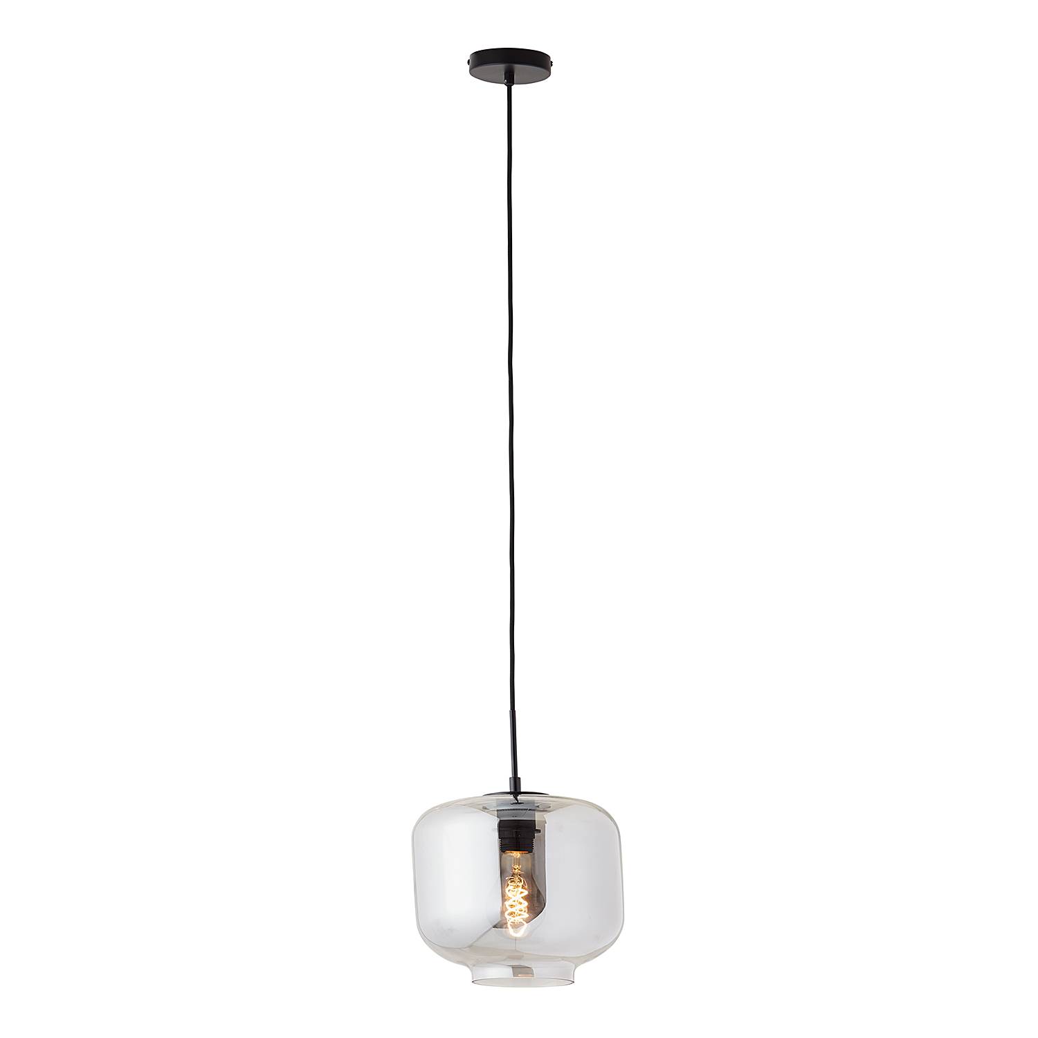 Pendelleuchte Kleon II Rauchglas / Eisen 1-flammig