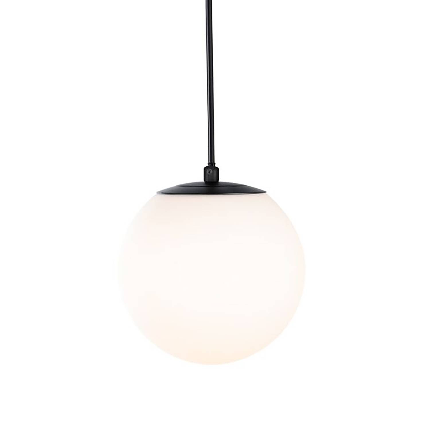 Pendelleuchte Gove Opalglas / Aluminium 1-flammig Schwarz