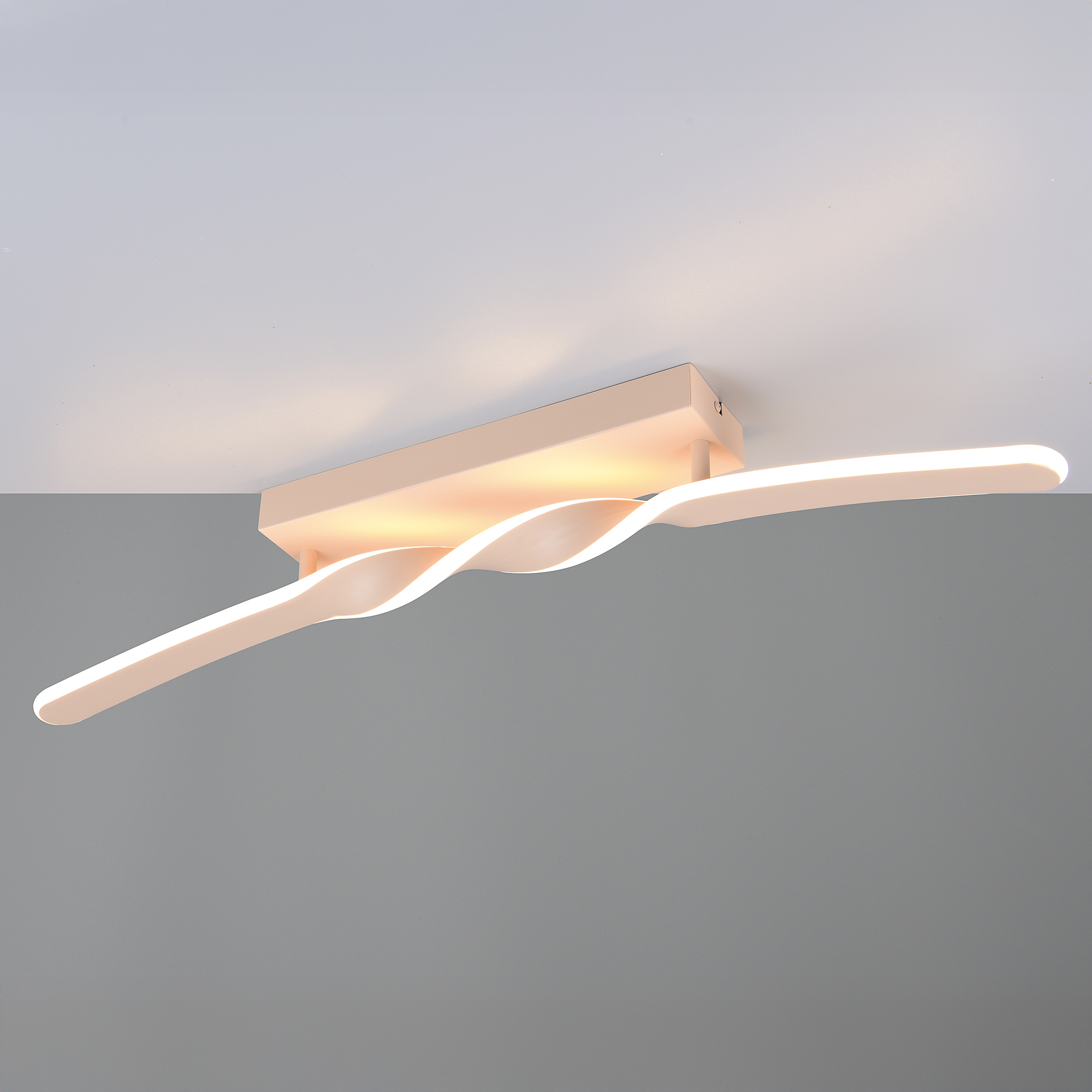 LED-Deckenleuchte Ginko Eisen / Silikon 1-flammig Beige