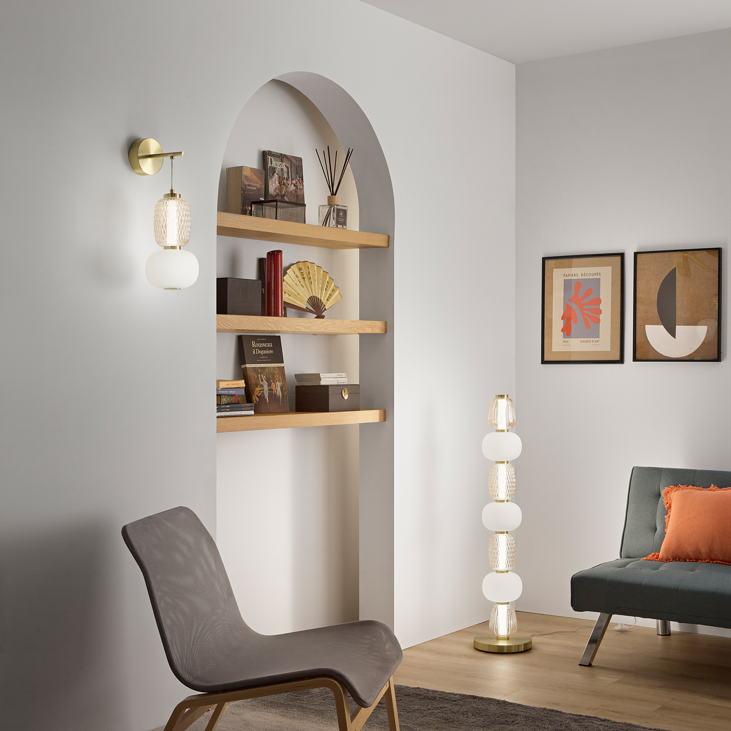 LED-Wandleuchte Totem Klarglas / Aluminium 1-flammig