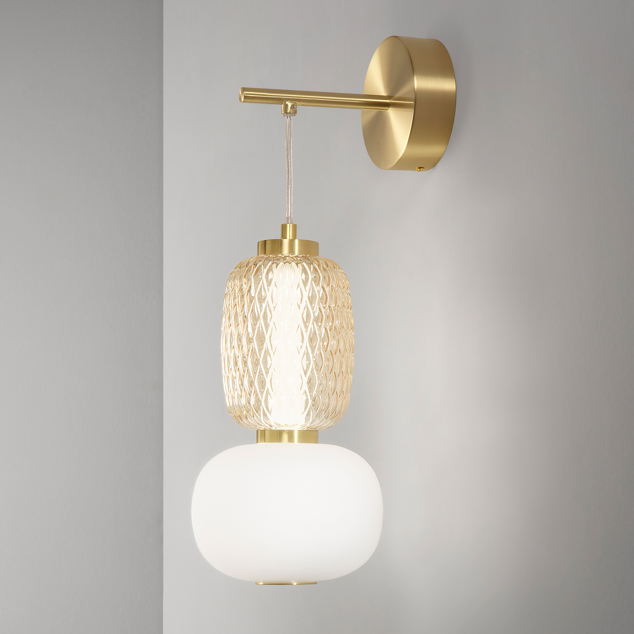 LED-Wandleuchte Totem Klarglas / Aluminium 1-flammig