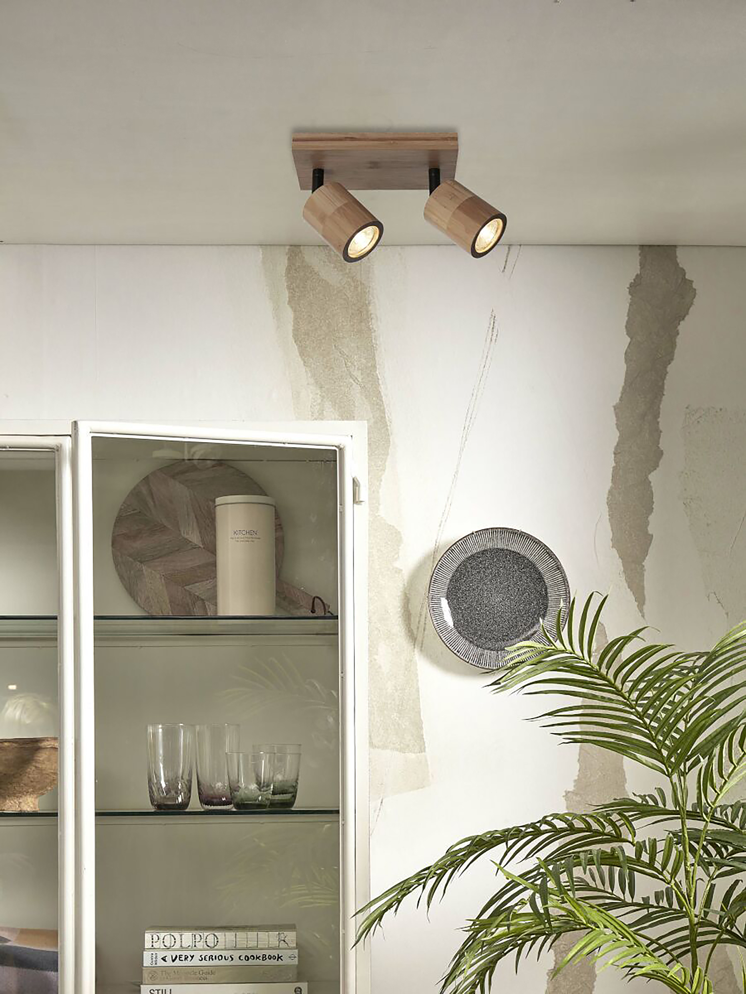 Deckenleuchte Java Typ A Bambus 2-flammig Beige