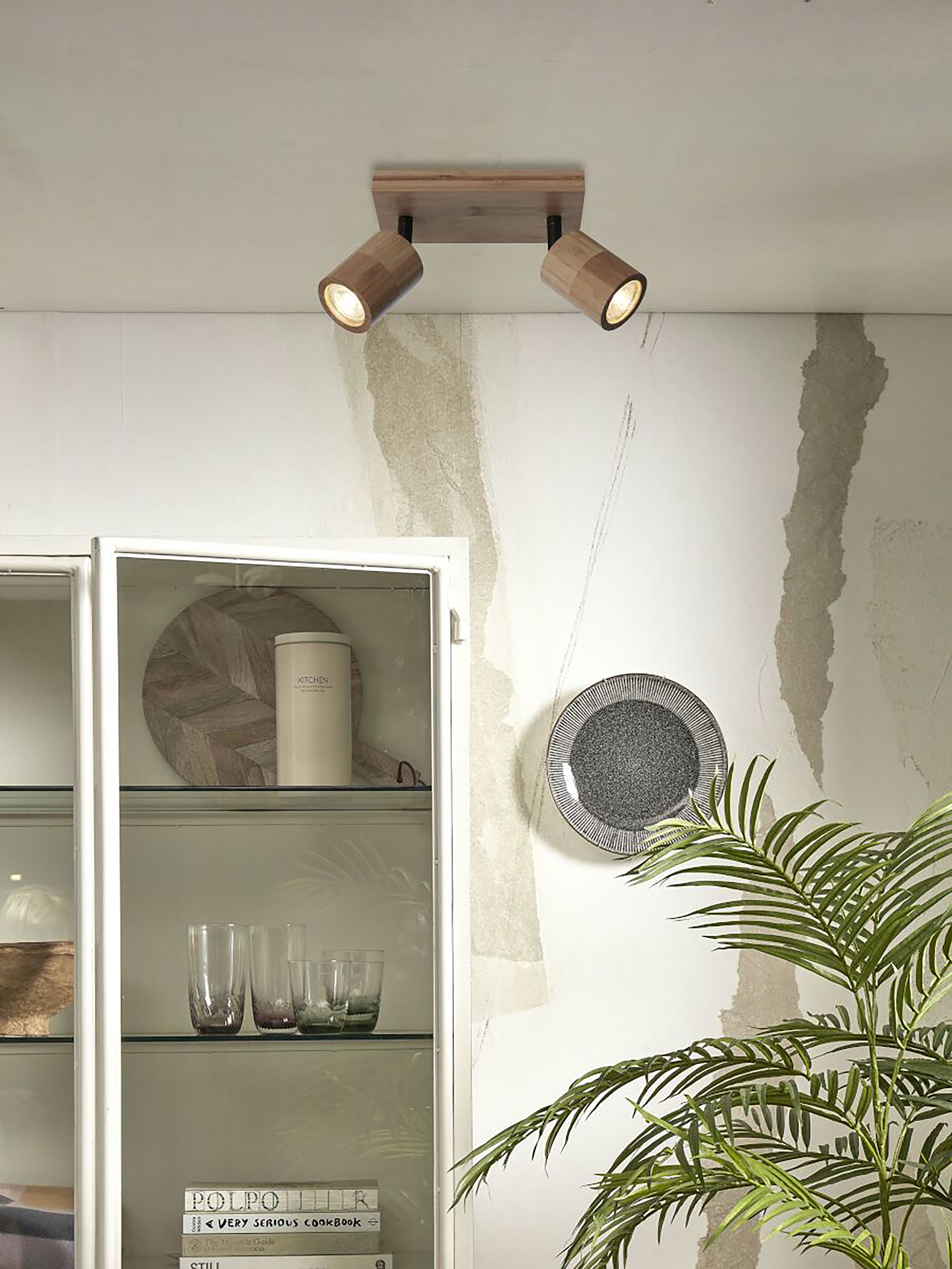 Deckenleuchte Java Typ A Bambus 2-flammig Beige
