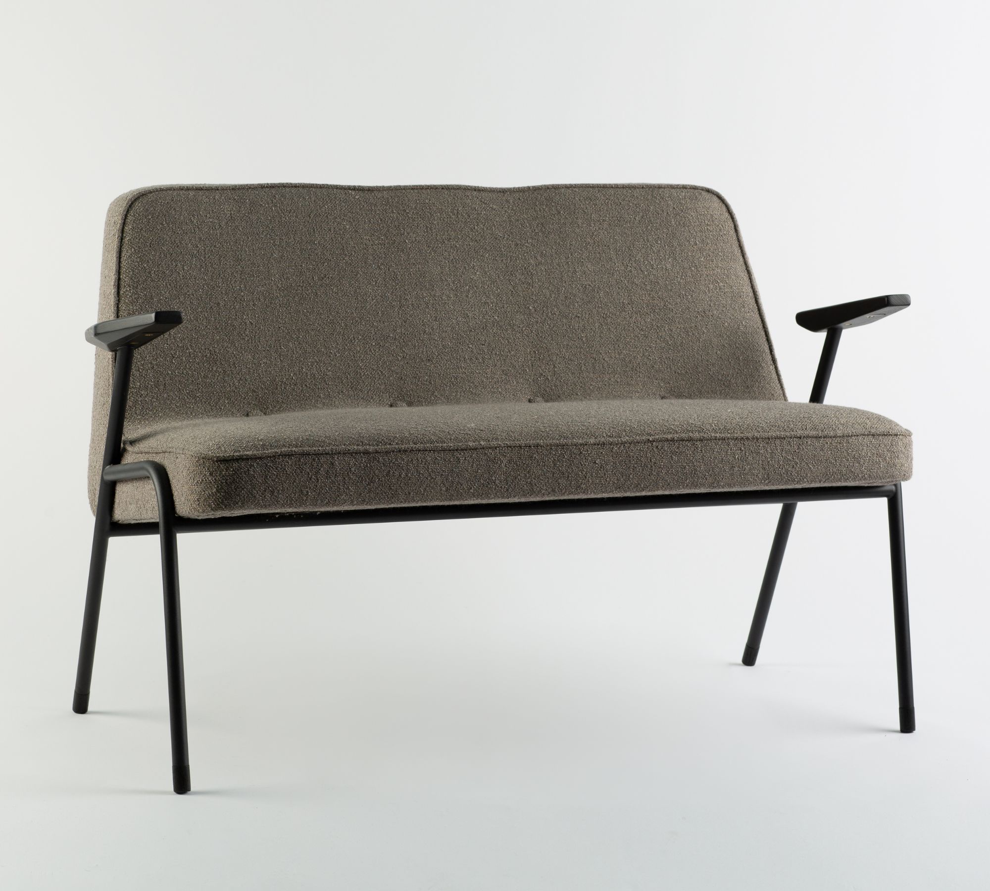366 Sofa 2-seater Metal Bouclé Grey