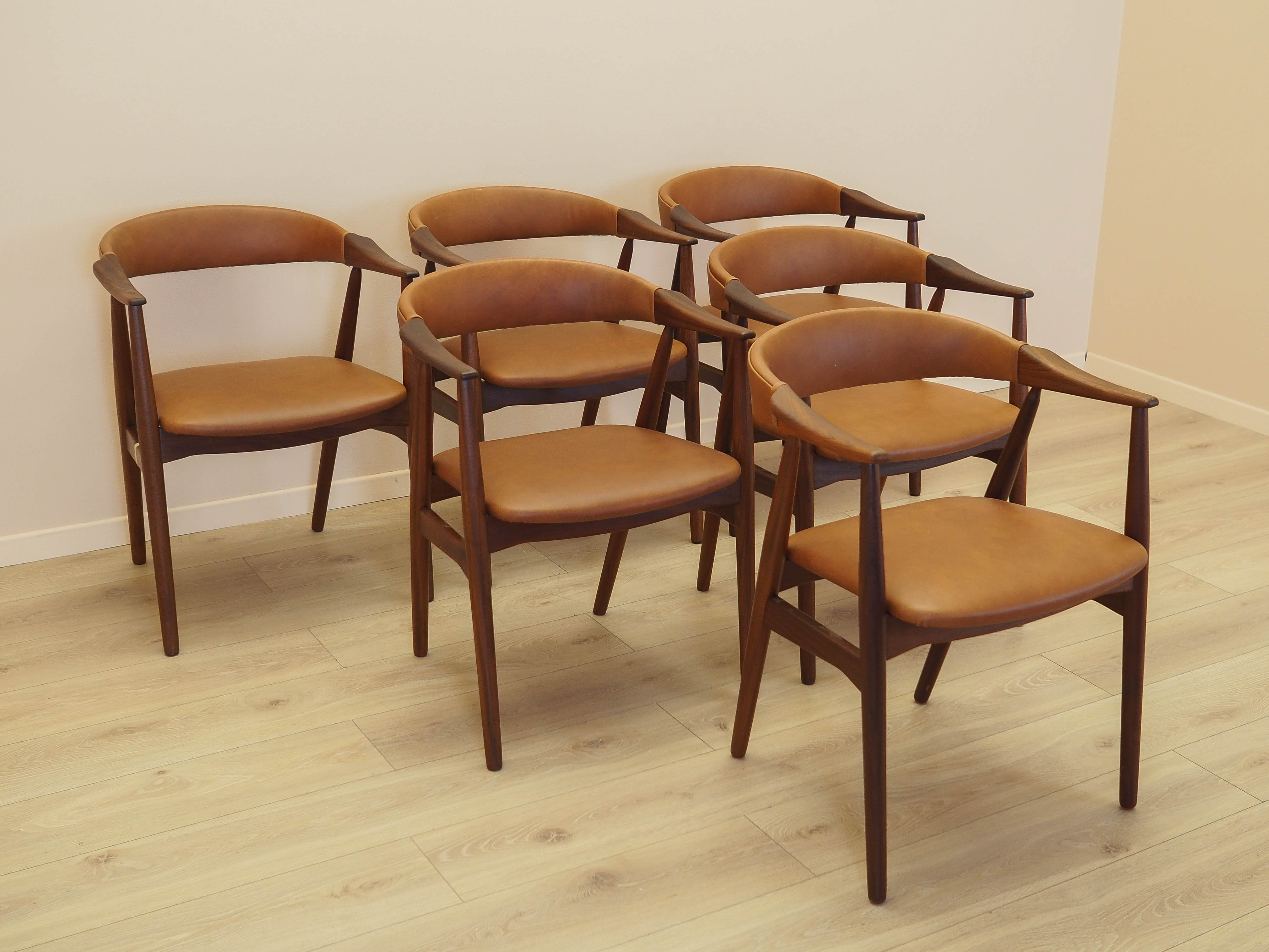 Set of six teak chairs 1970s