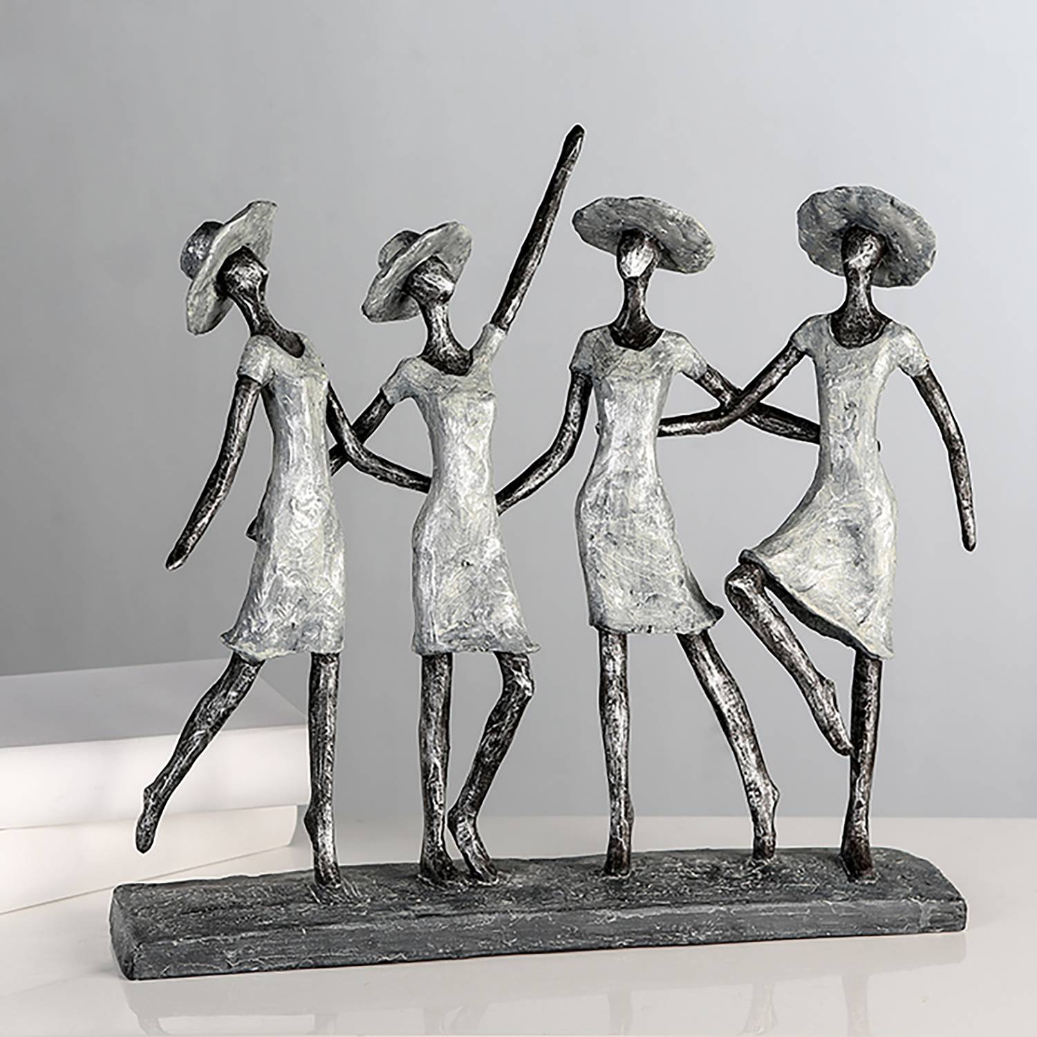 Four Ladys Sculpture Synthetic Resin Silver