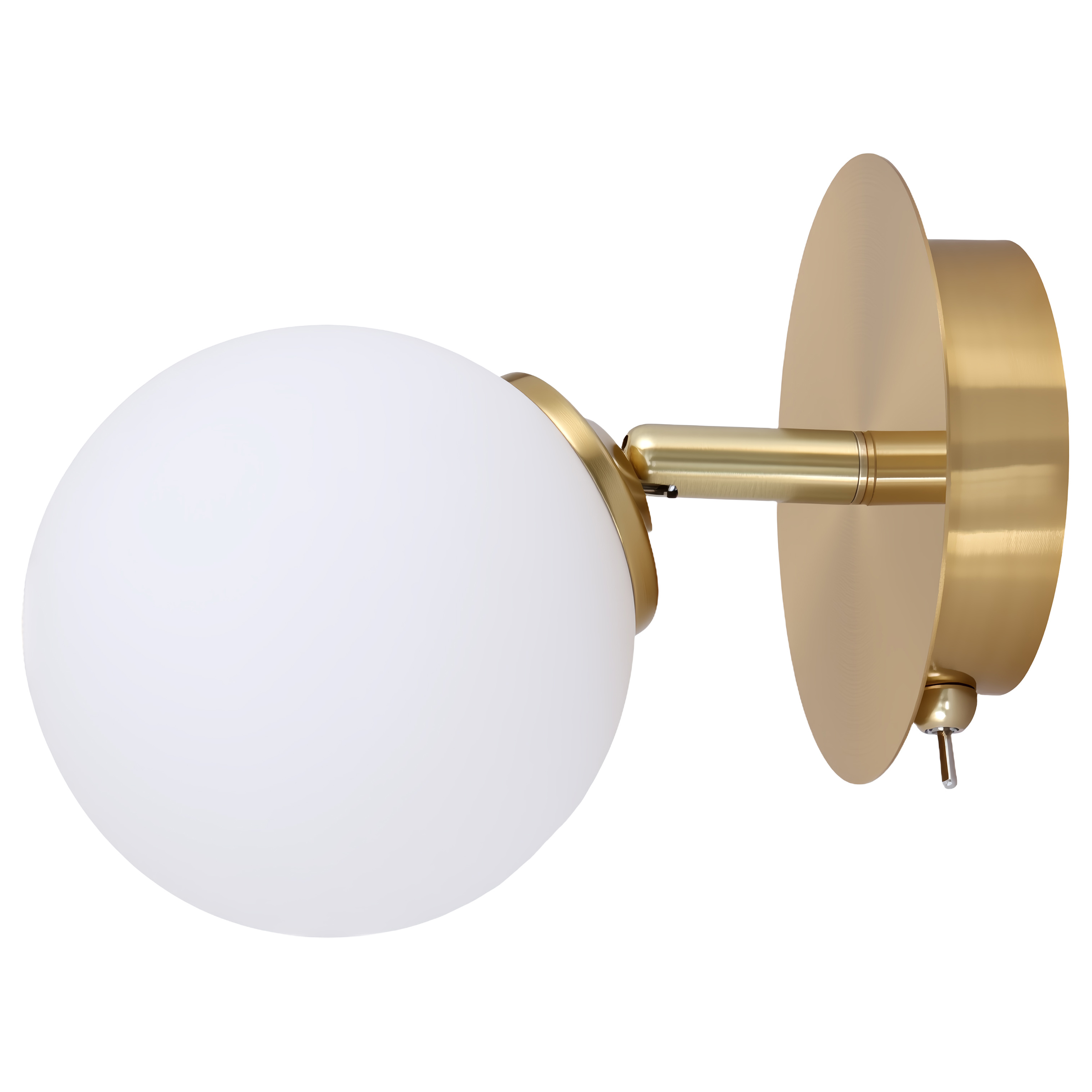 Bosken Cast Iron Wall Lamp 1-Light Frosted Glass Brass