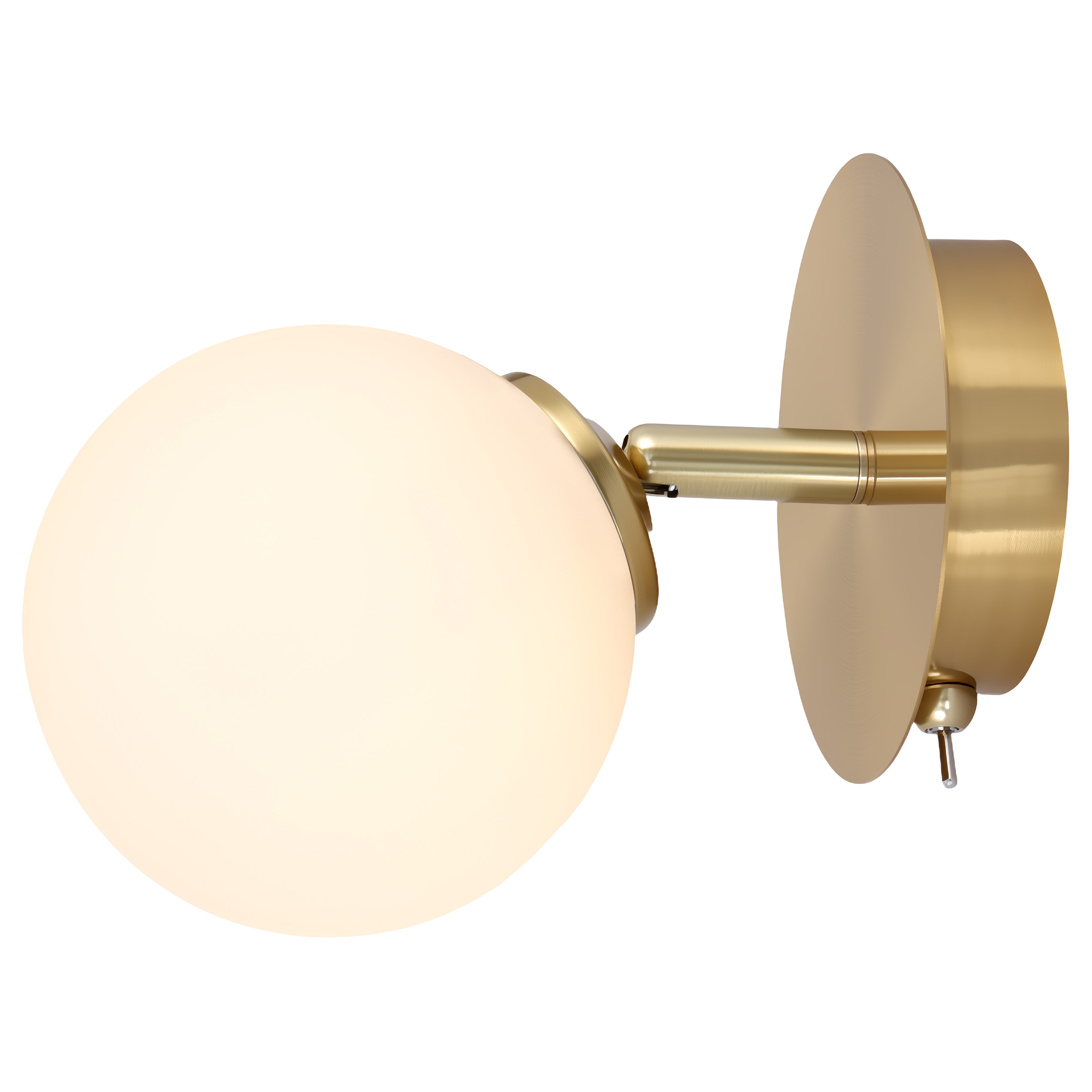 Bosken Cast Iron Wall Lamp 1-Light Frosted Glass Brass