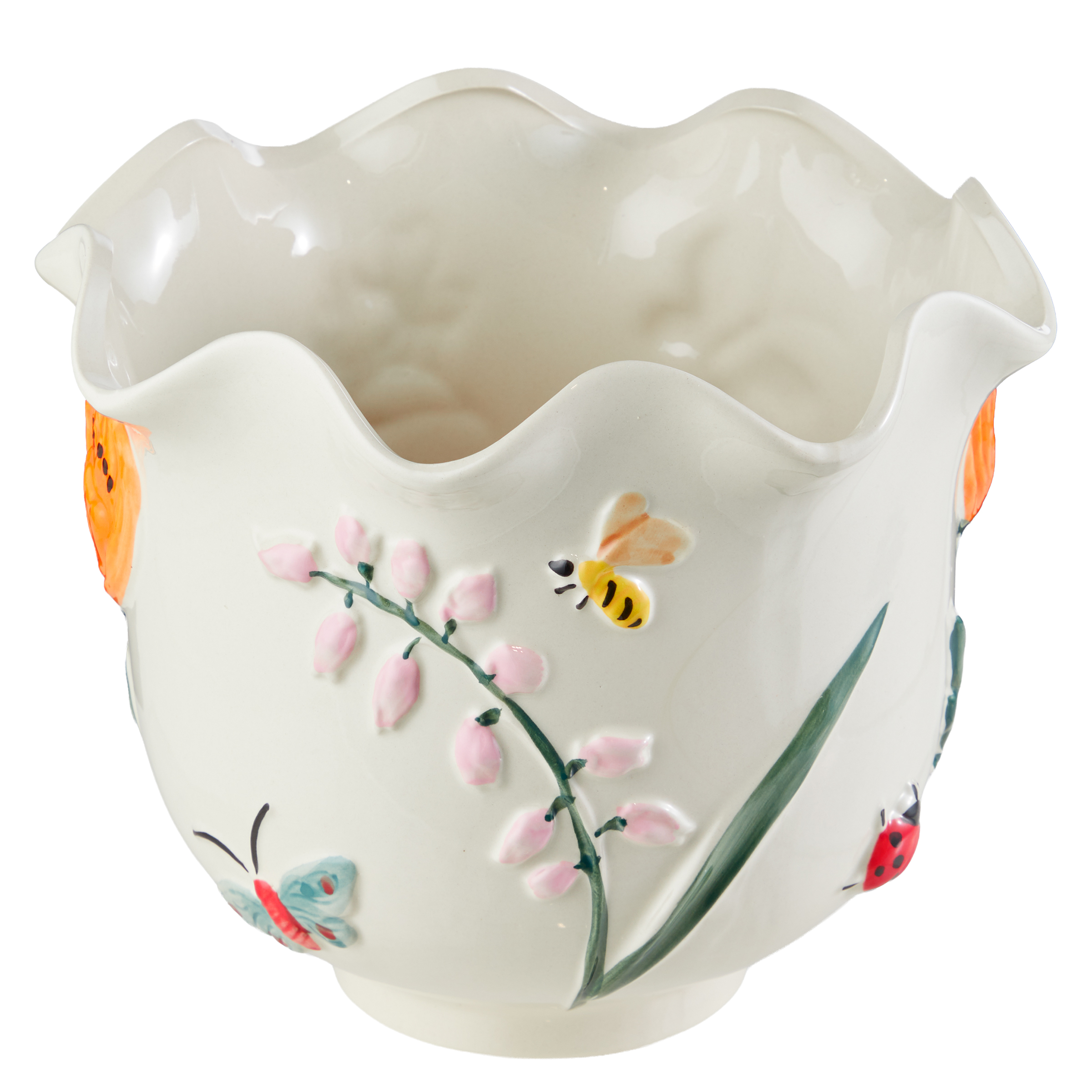 WILD FLOWER Flower pot Stoneware White