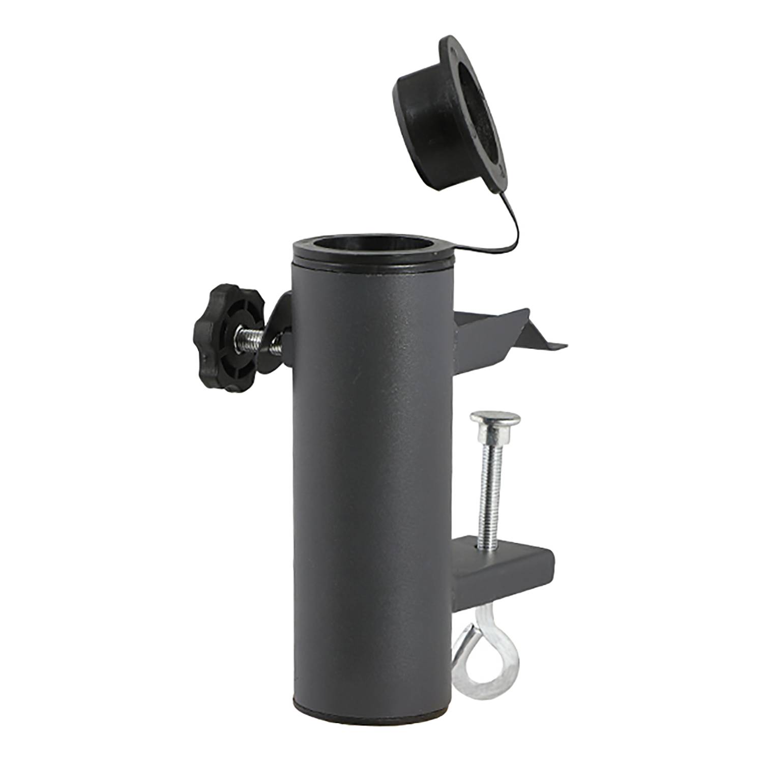Universal Balkonschirmklammer Stahl Schwarz