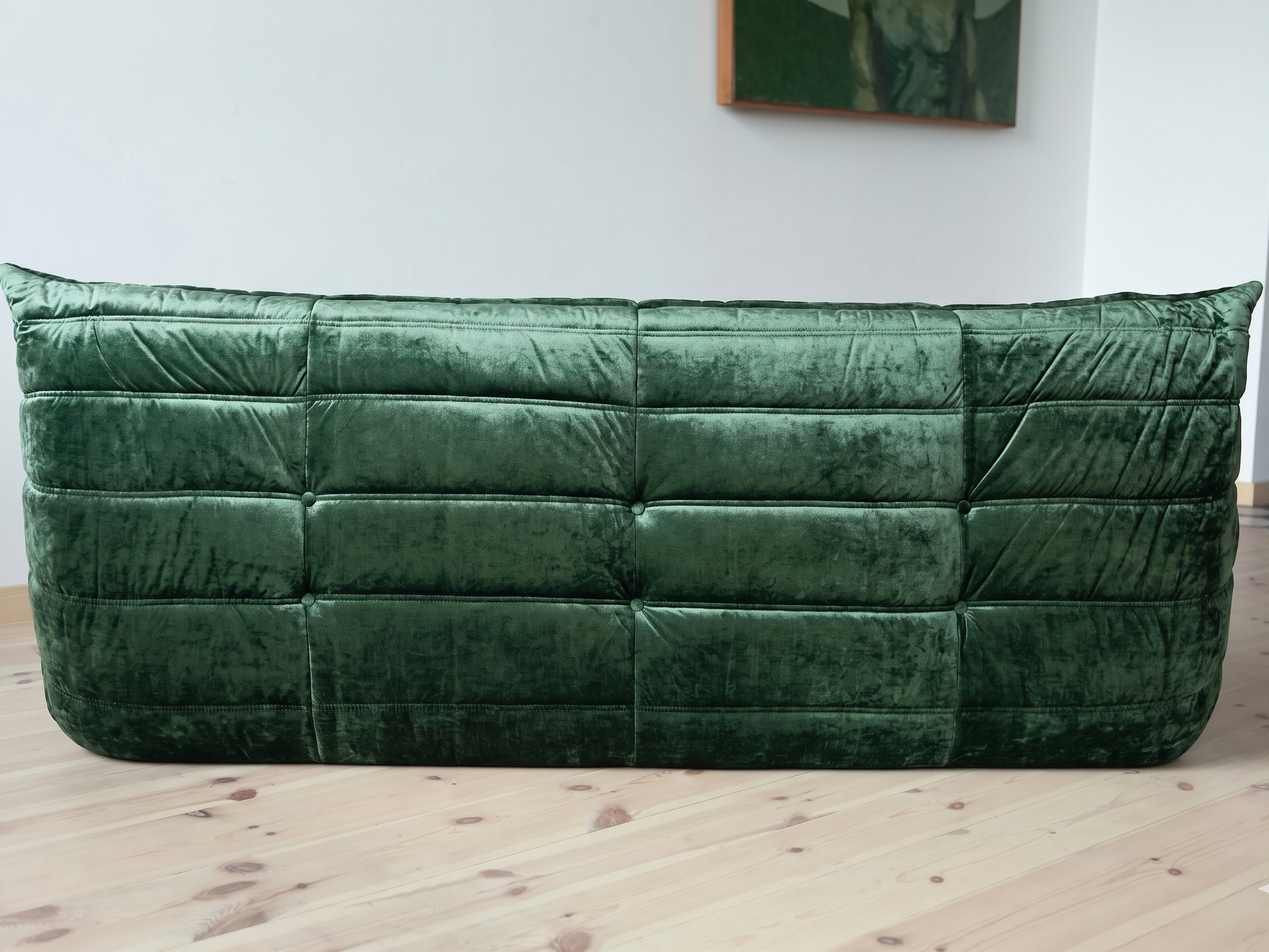 Togo Sofa 3-Sitzer Washed Samt Forest Grün