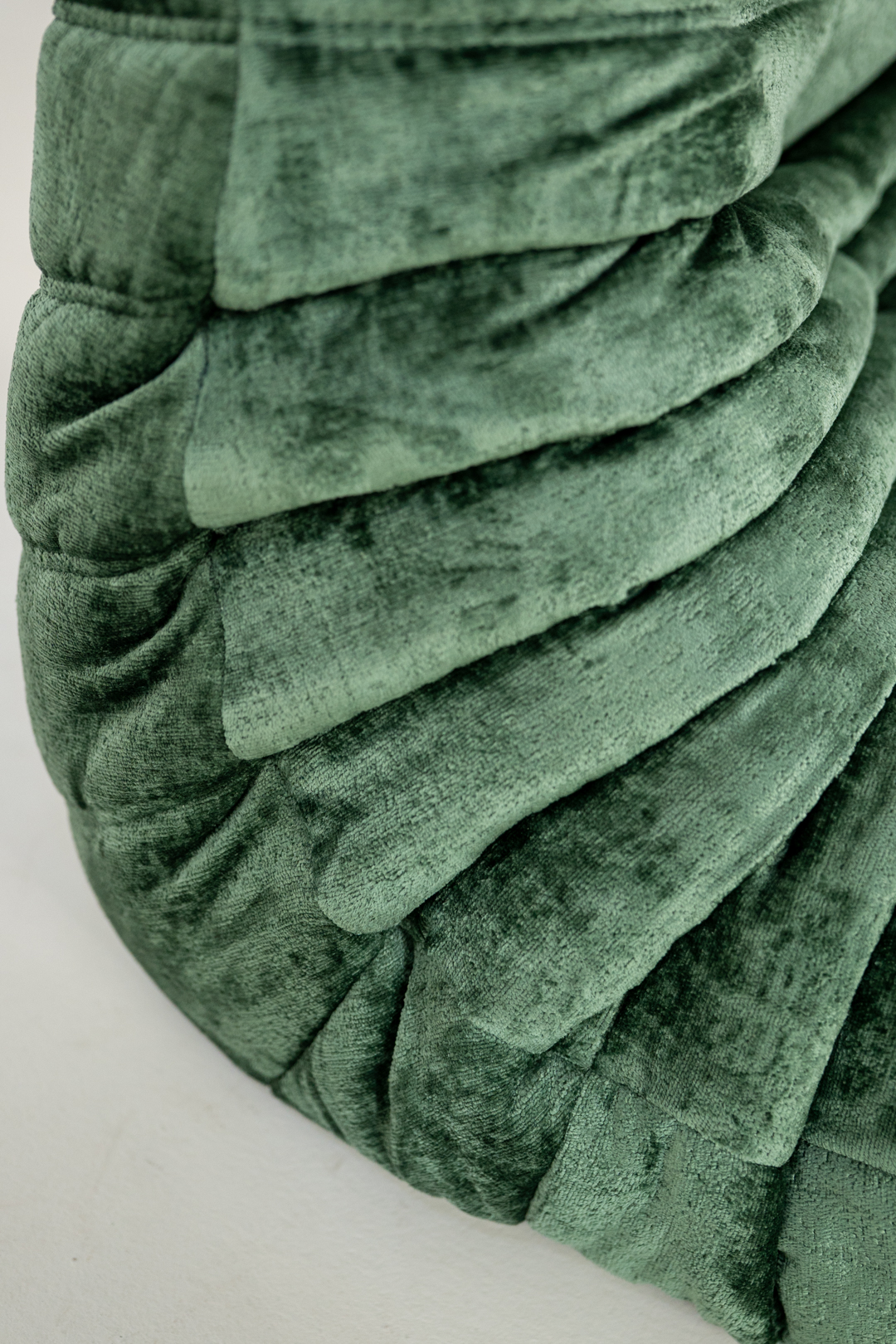 Togo Sofa 3-Seater Washed Velvet Forest Green