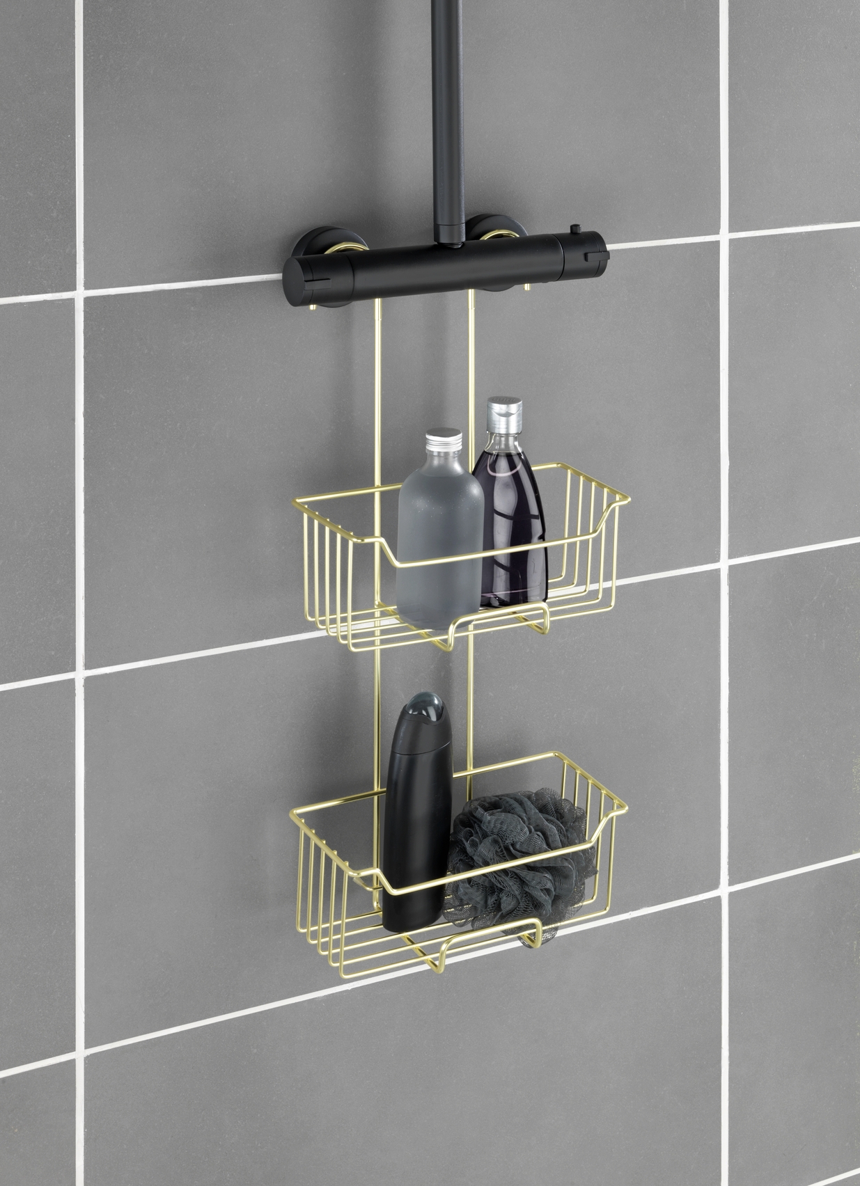Duschablage Milo Edelstahl / Polyethylen Gold Höhe: 55 cm