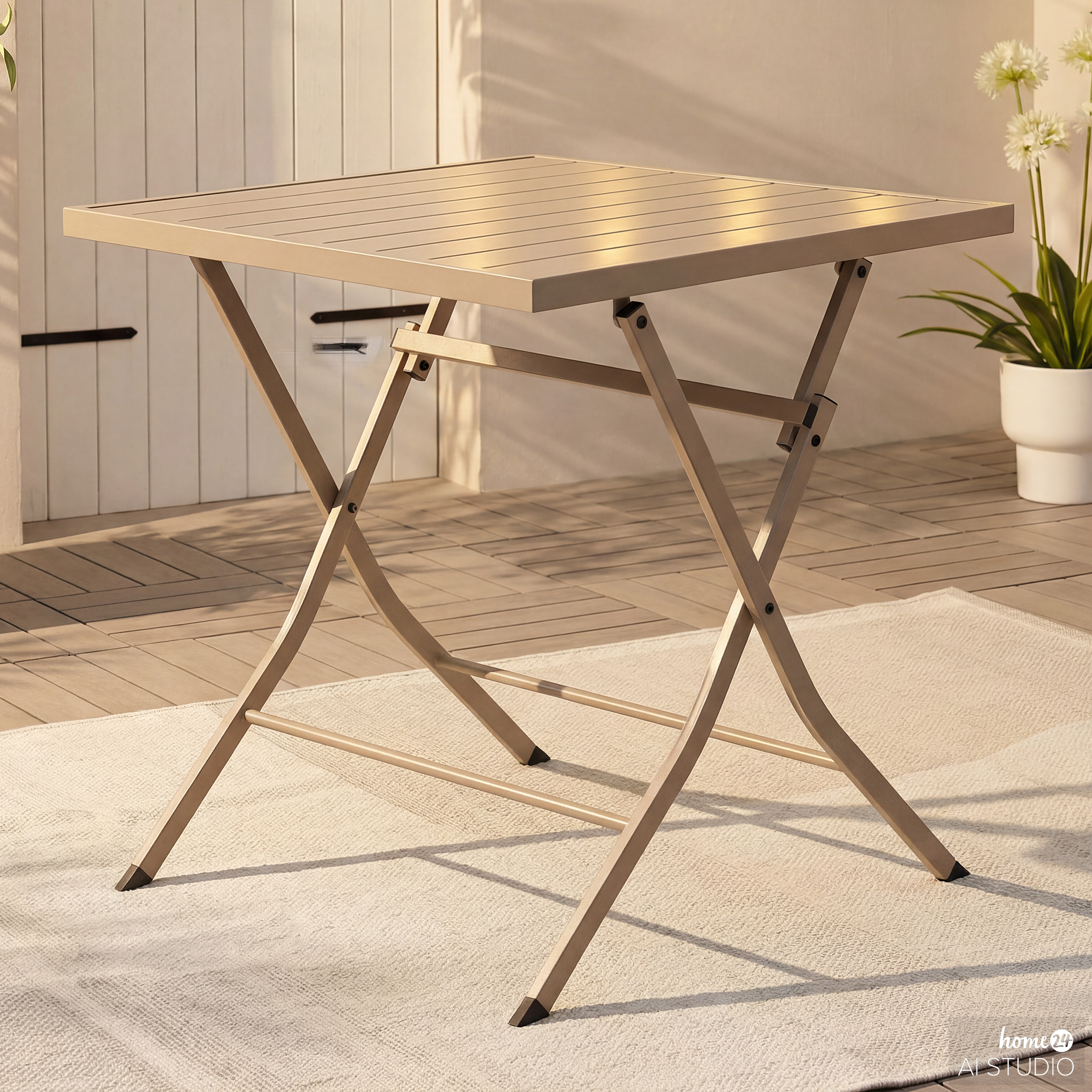 Klapptisch Kovo Stahl Taupe
