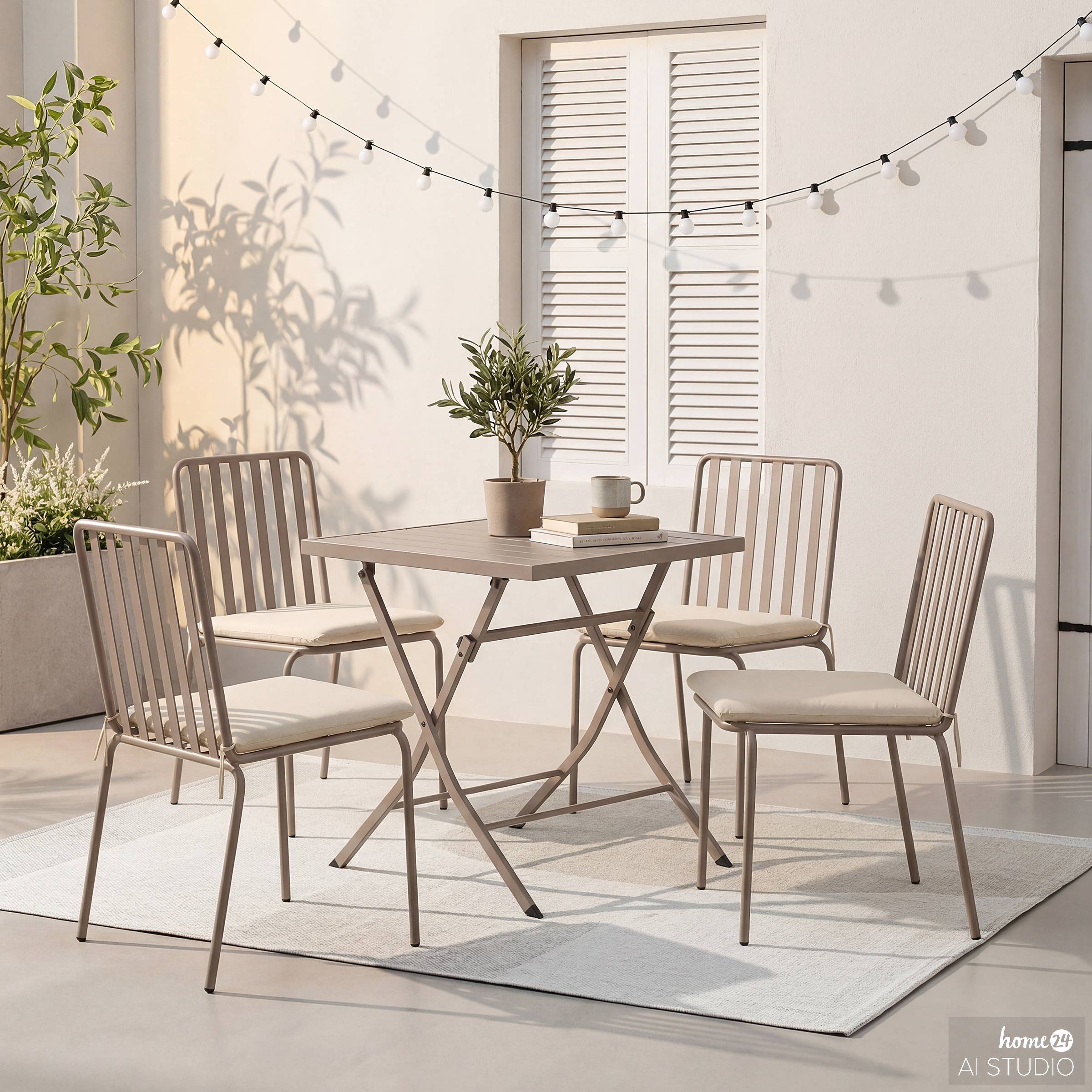 Klapptisch Kovo Stahl Taupe