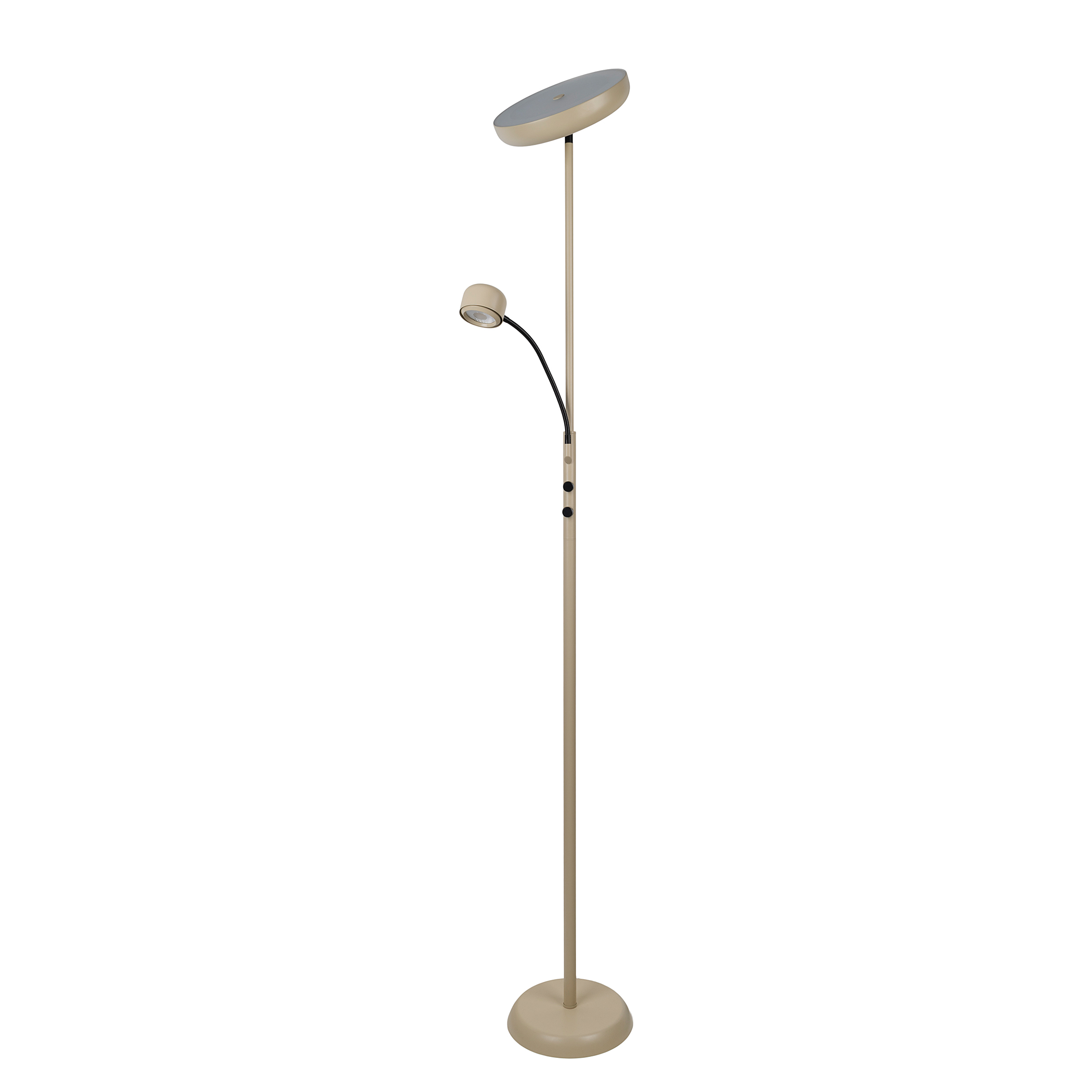 LED-Stehleuchte Romis Eisen 2-flammig Beige / Schwarz