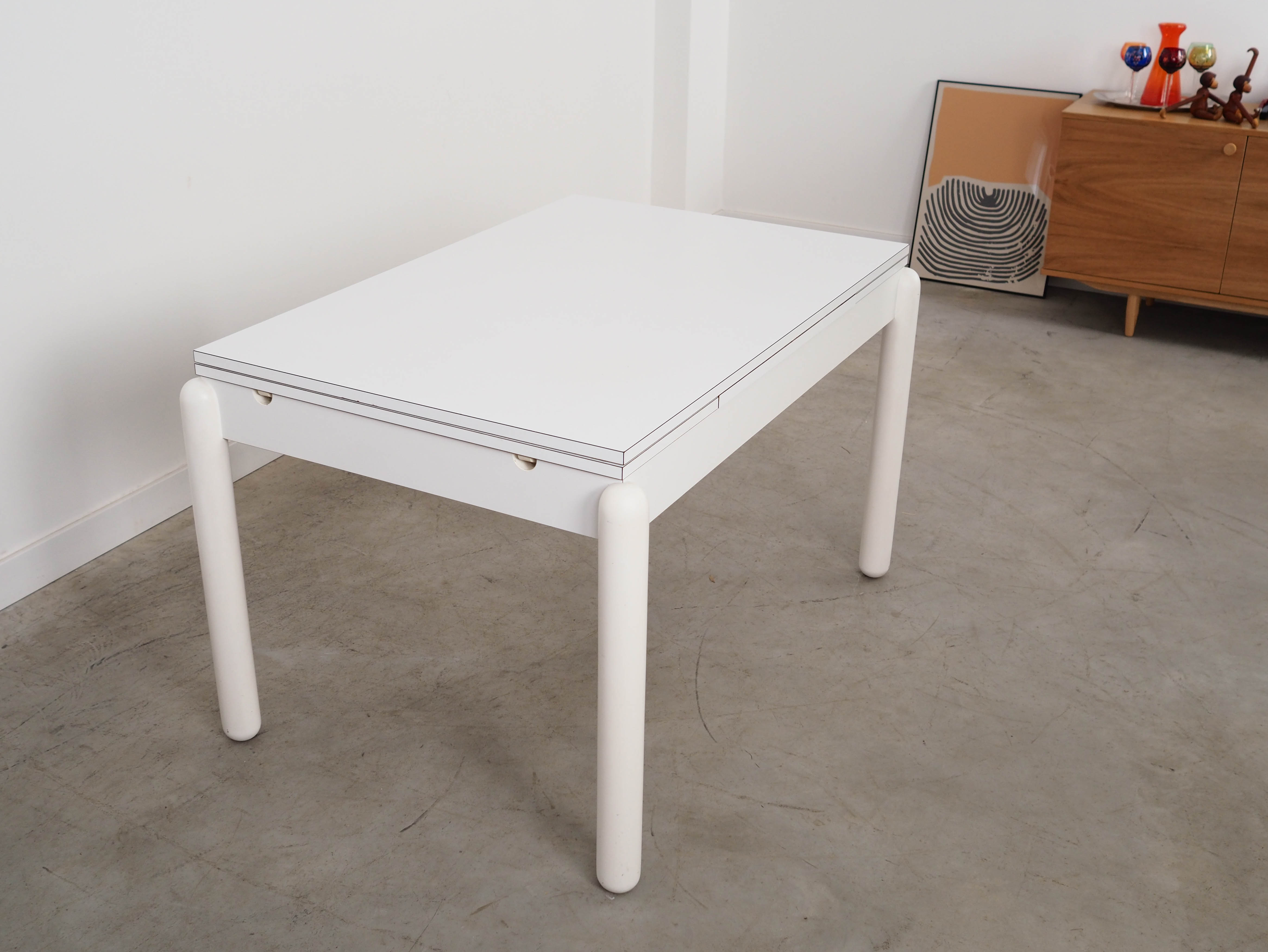 Ausziehbarer Holztisch 1980er Jahre 179,5 x 85 cm