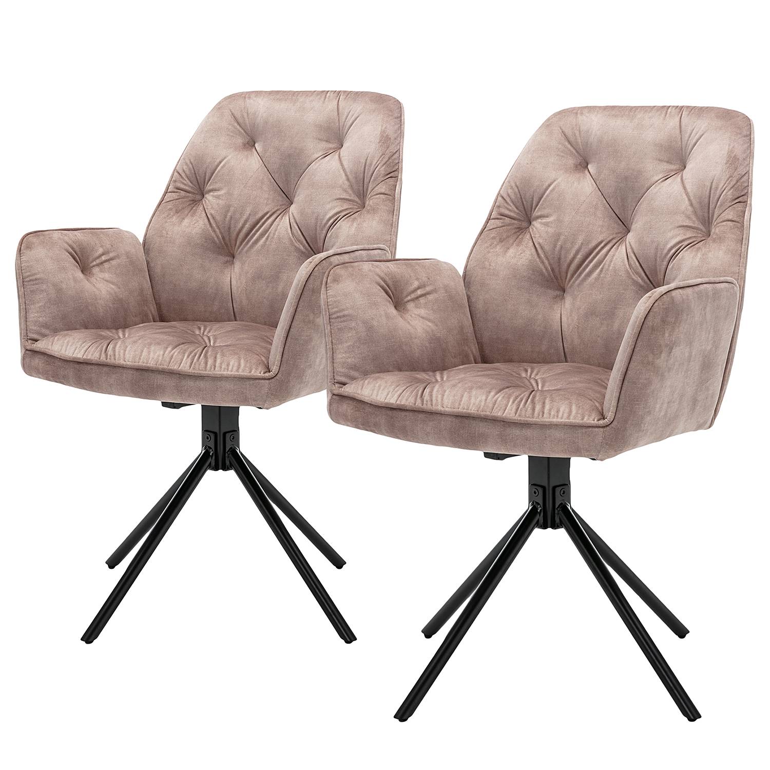 Swivel Armchair Sigford Set of 2 Velvet