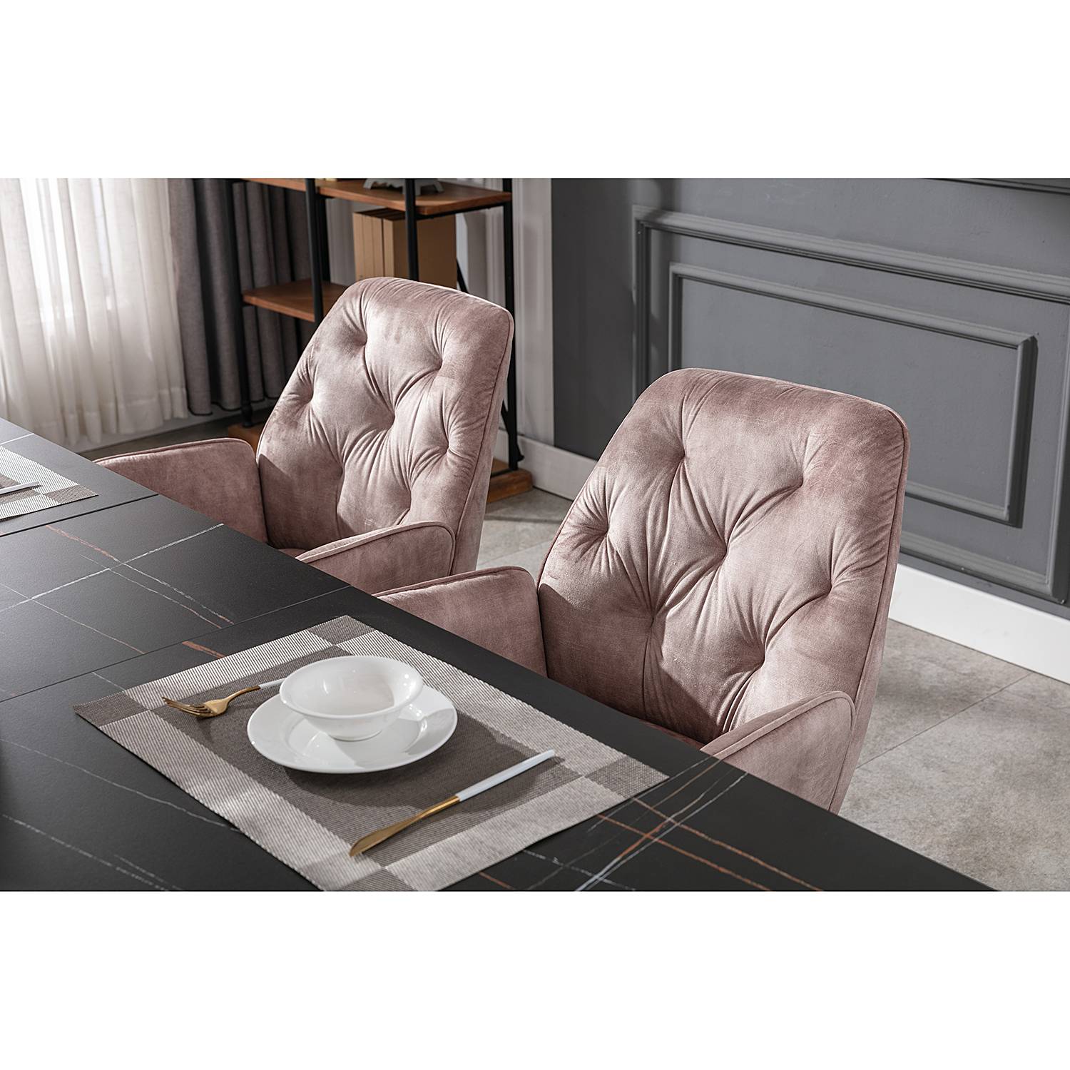 Swivel Armchair Sigford Set of 2 Velvet