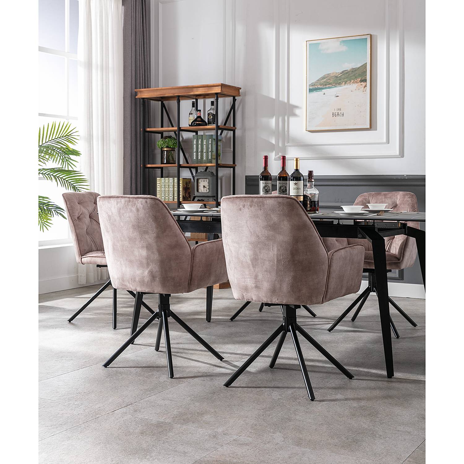 Swivel Armchair Sigford Set of 2 Velvet