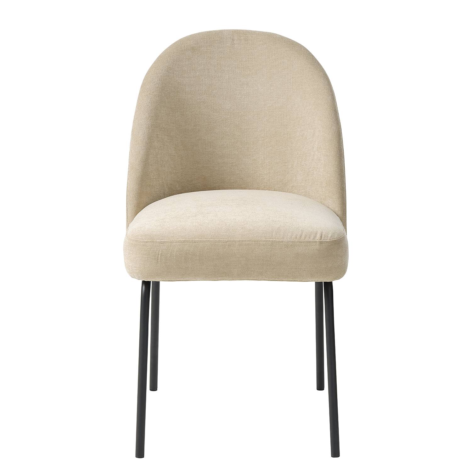 Esszimmerstuhl Torrent 2er-Set Chenille / Stahl Sand