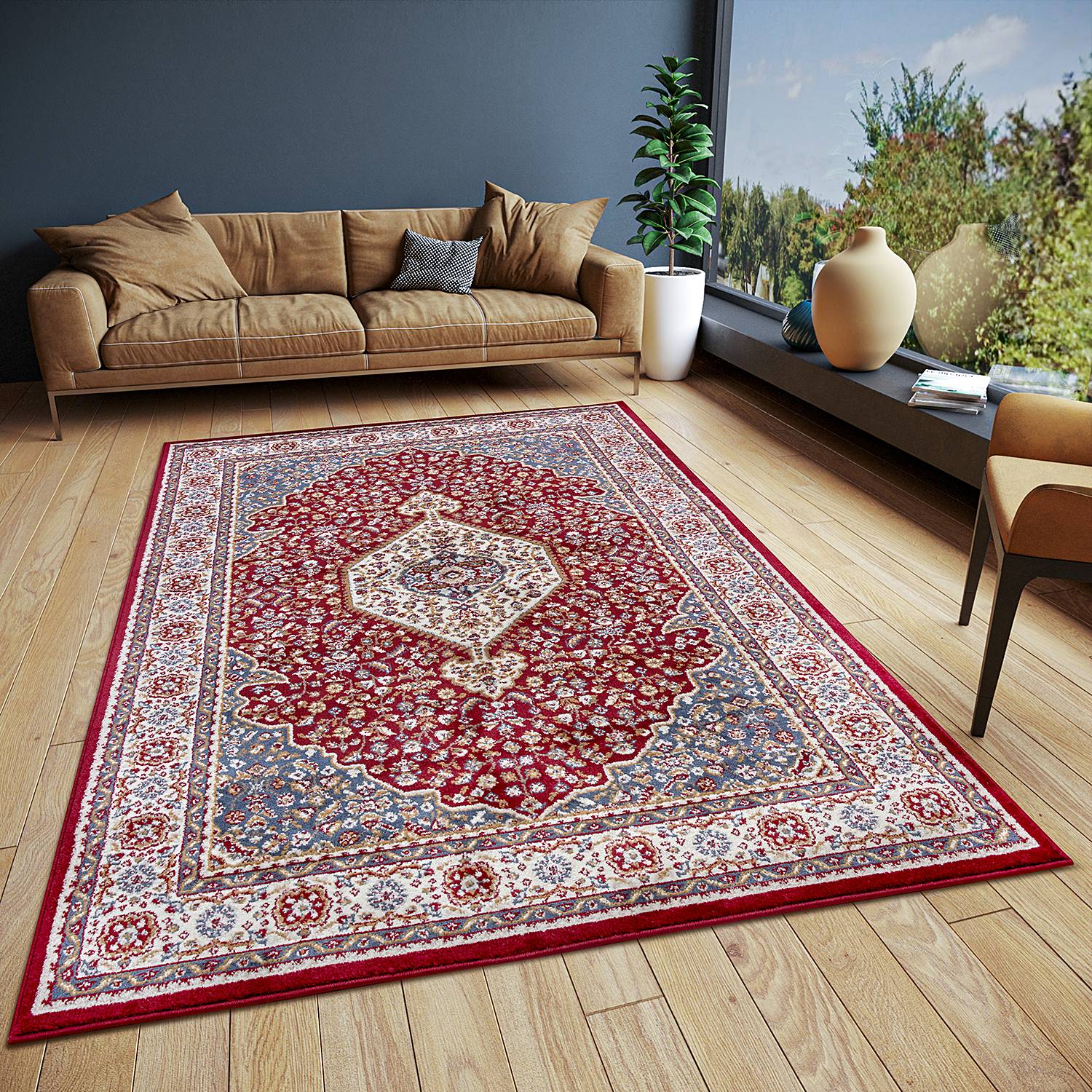 Orientteppich Mochi Polypropylen Rot / Weiß 80 x 120 cm