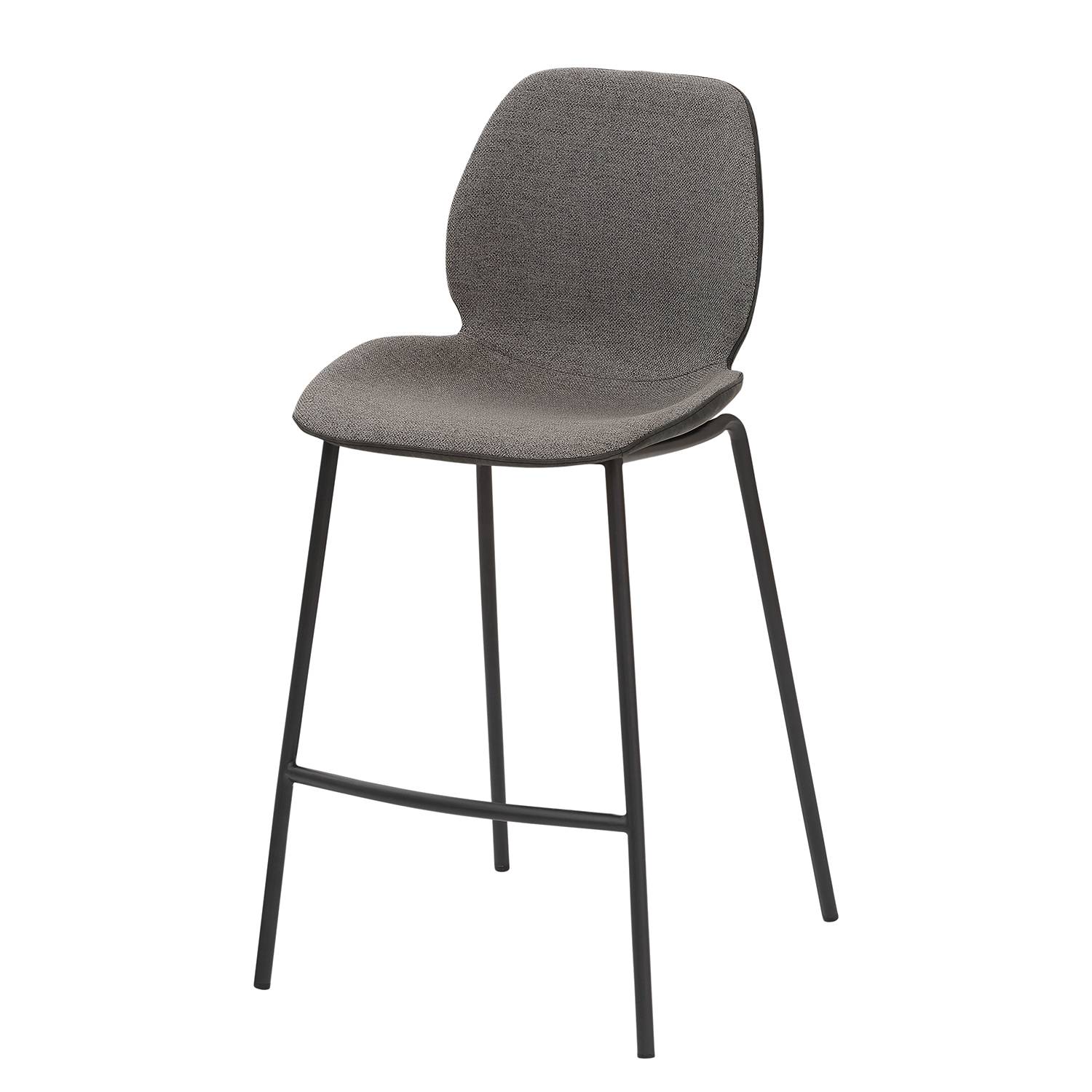 Barstuhl mySOLO II Flachgewebe & Kunstleder / Stahl Schwarz