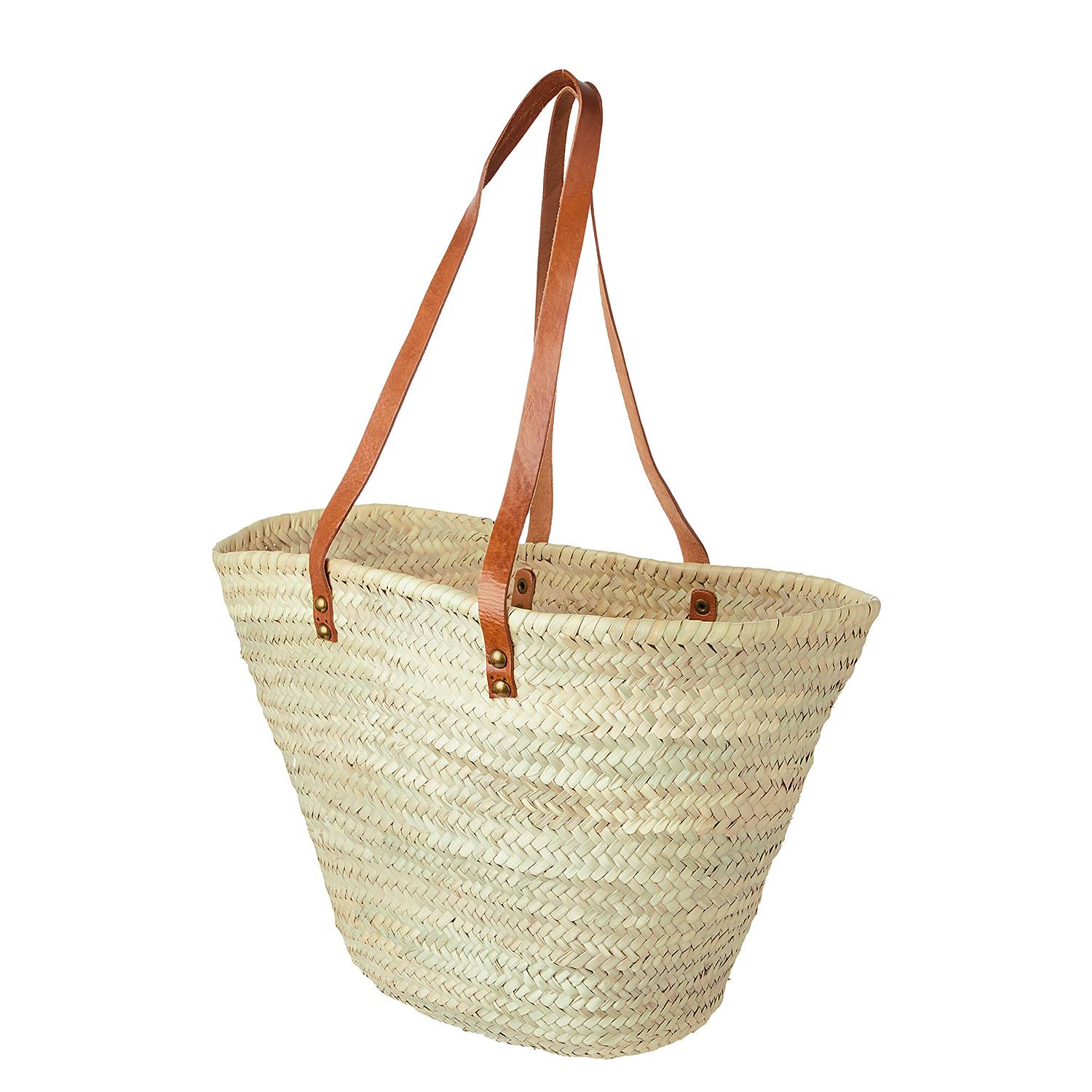 Korbtasche HOLIDAY Palmblatt / Leder Natur