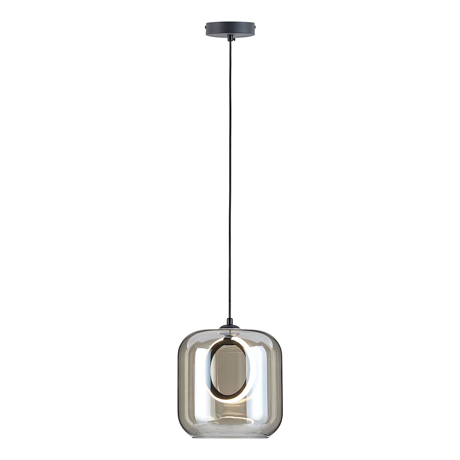 Pendelleuchte UPPER EASTSIDE Rauchglas / Eisen