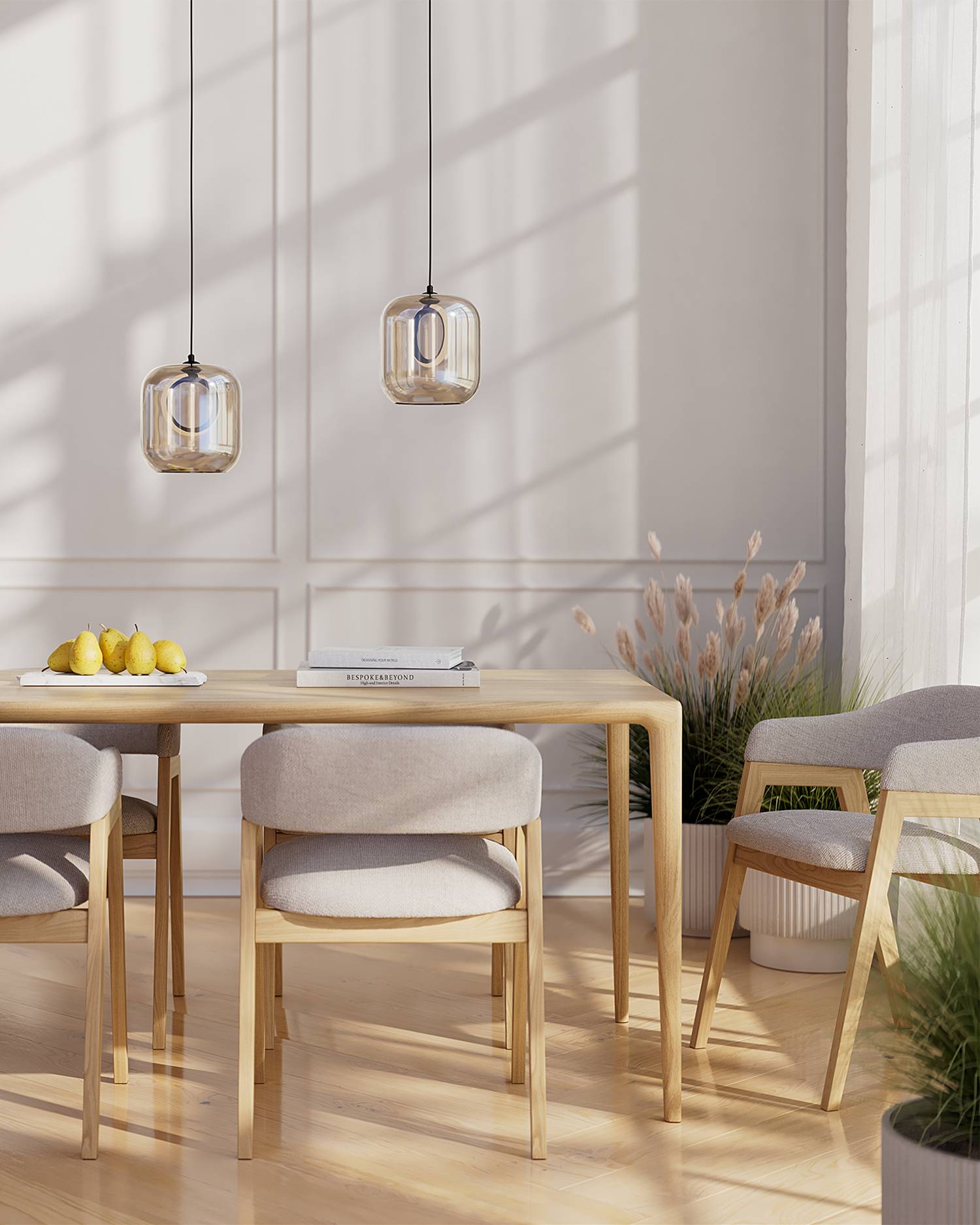Pendelleuchte UPPER EASTSIDE Rauchglas / Eisen