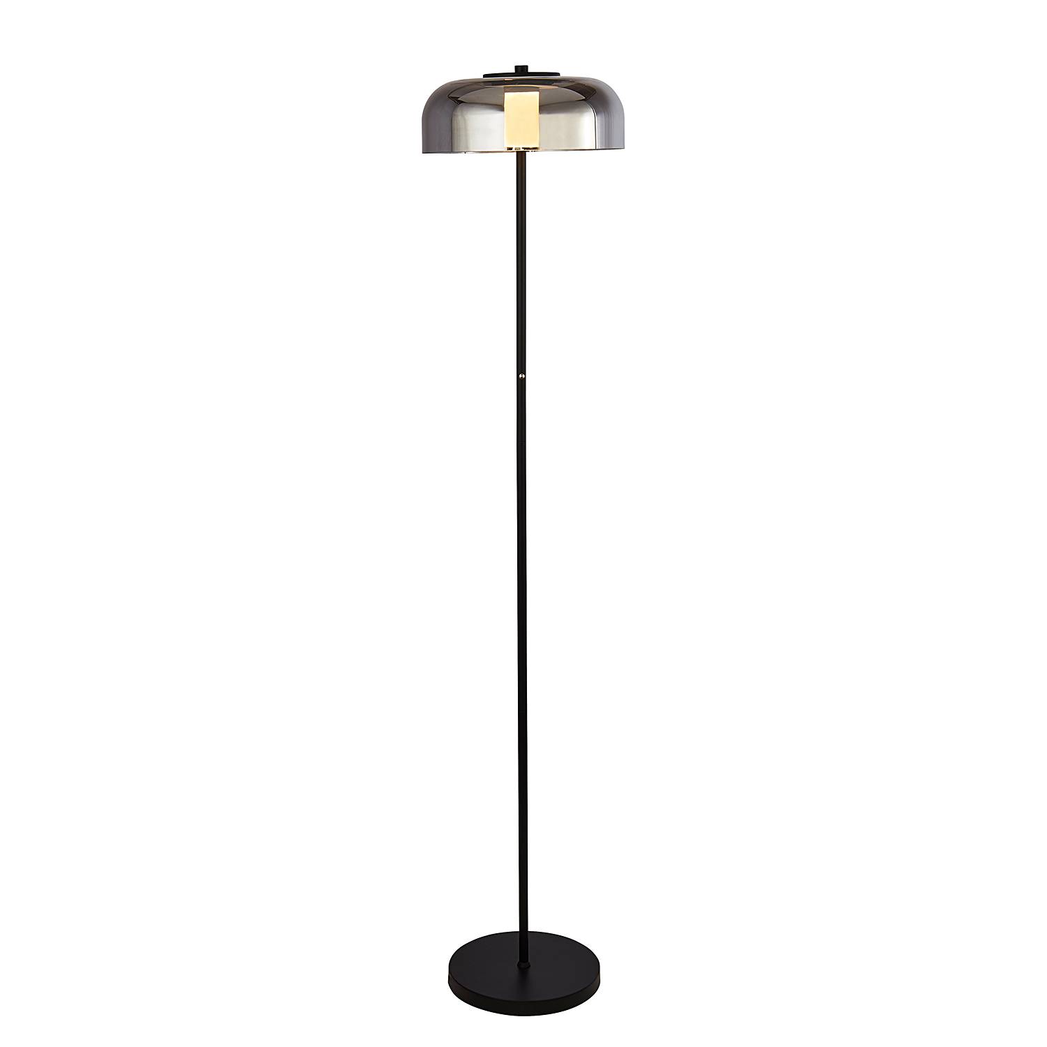 LED-Stehleuchte Frisbee Rauchglas / Stahl Schwarz