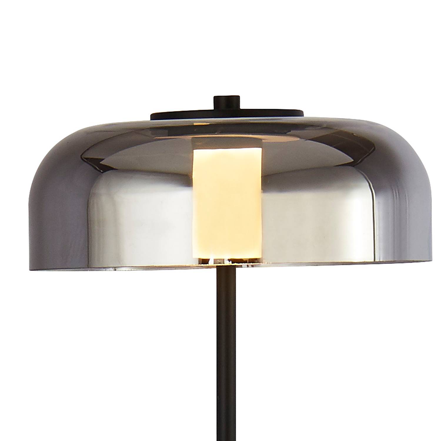 LED-Stehleuchte Frisbee Rauchglas / Stahl Schwarz
