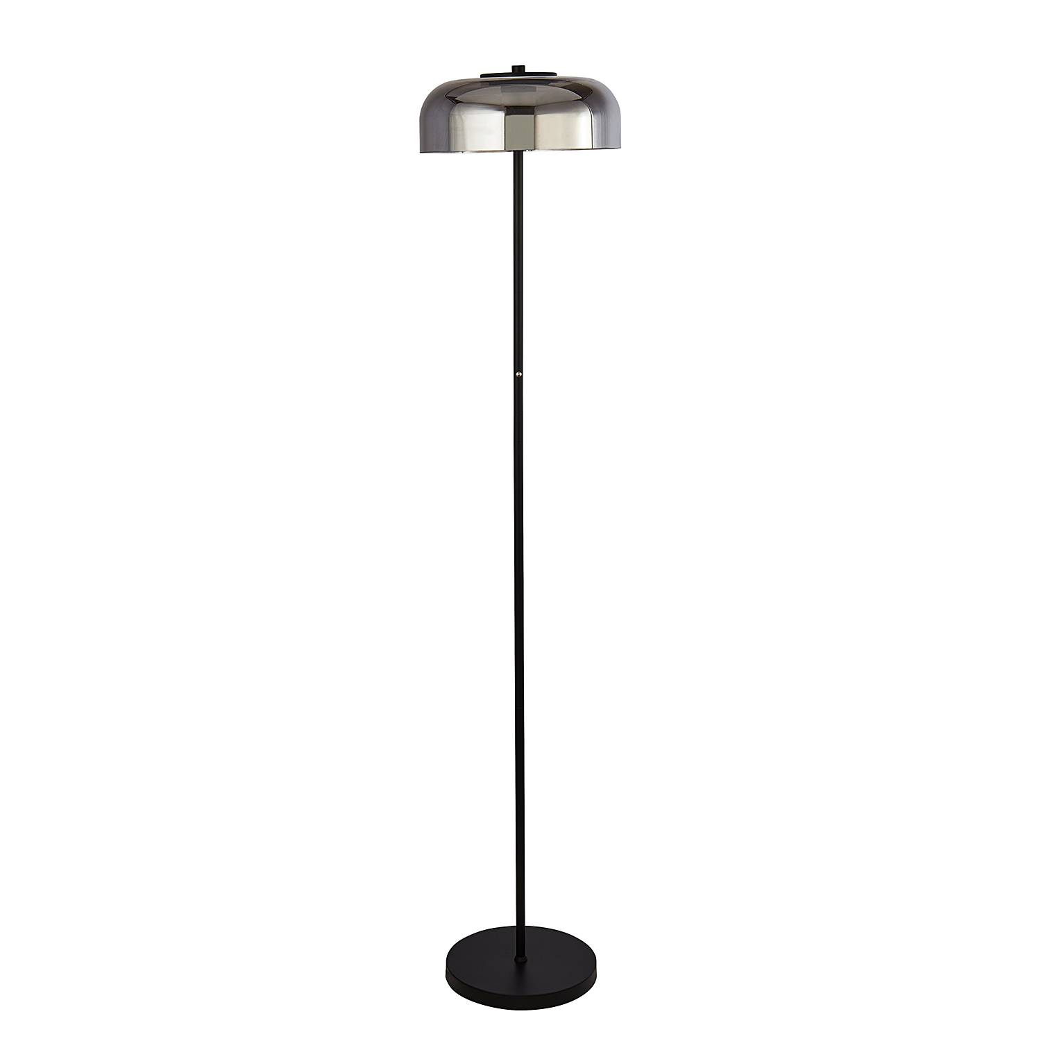 LED-Stehleuchte Frisbee Rauchglas / Stahl Schwarz