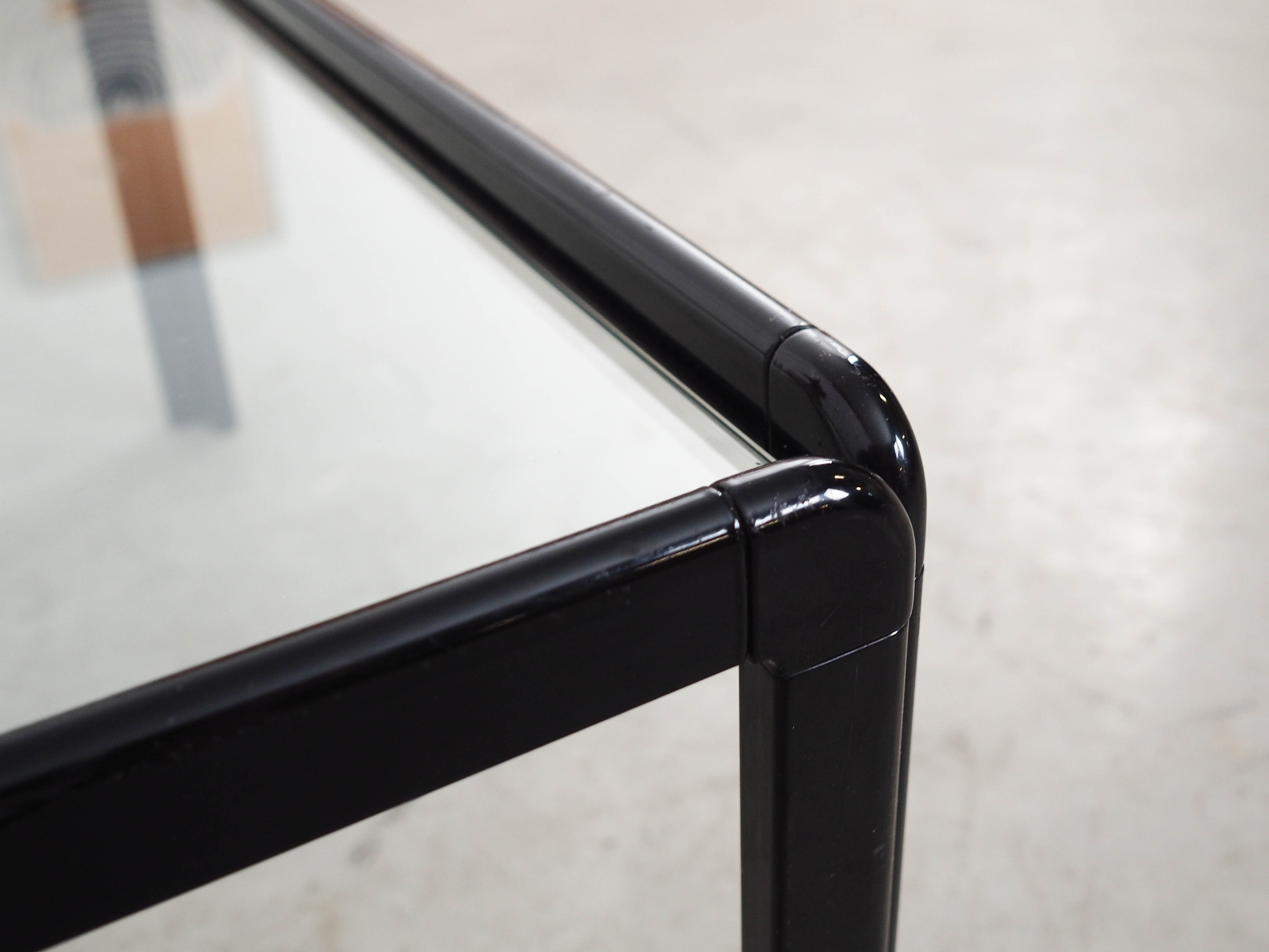 Square glass coffee table 1970s