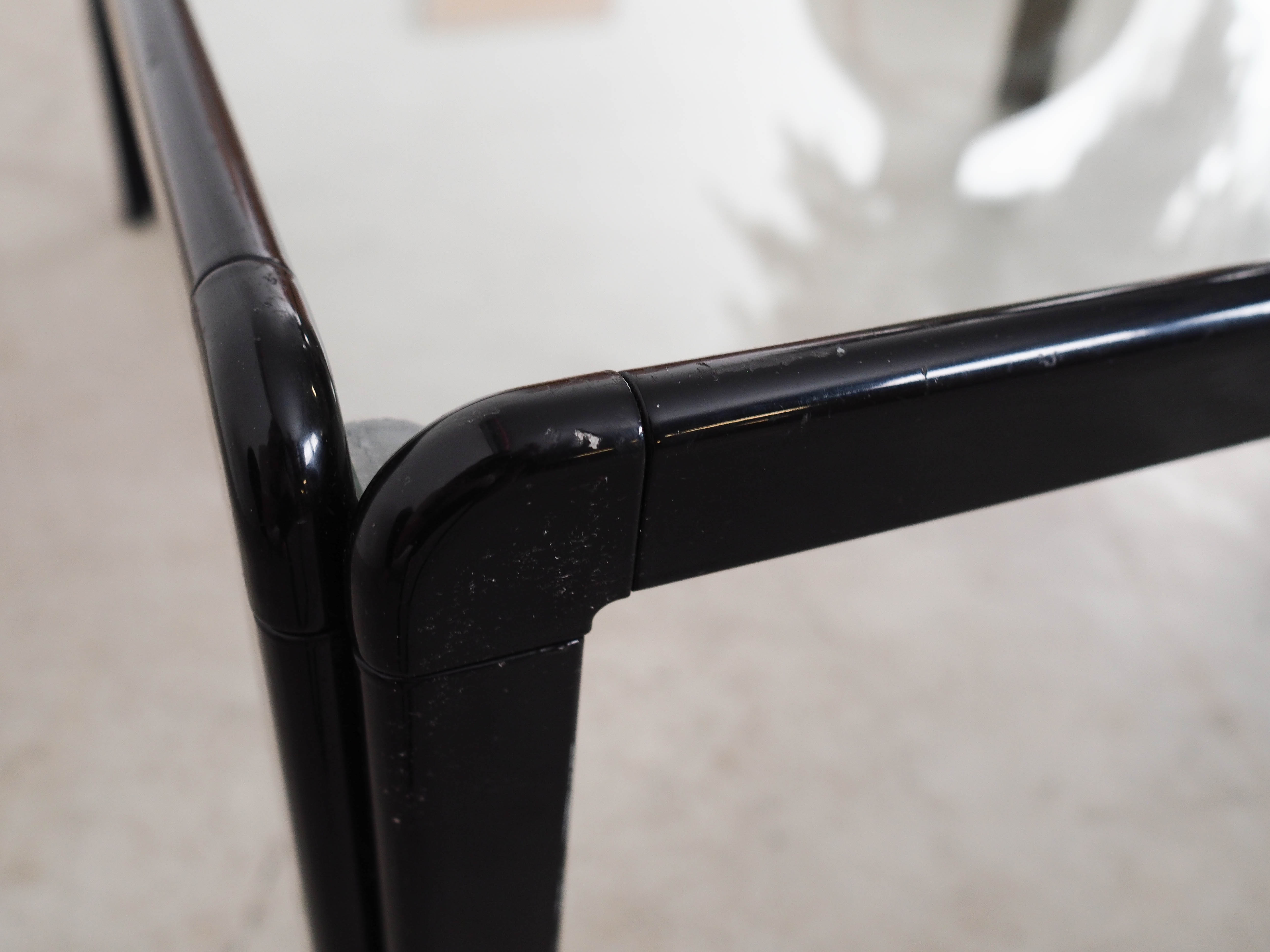 Quadratischer Glas-Couchtisch 1970er Jahre